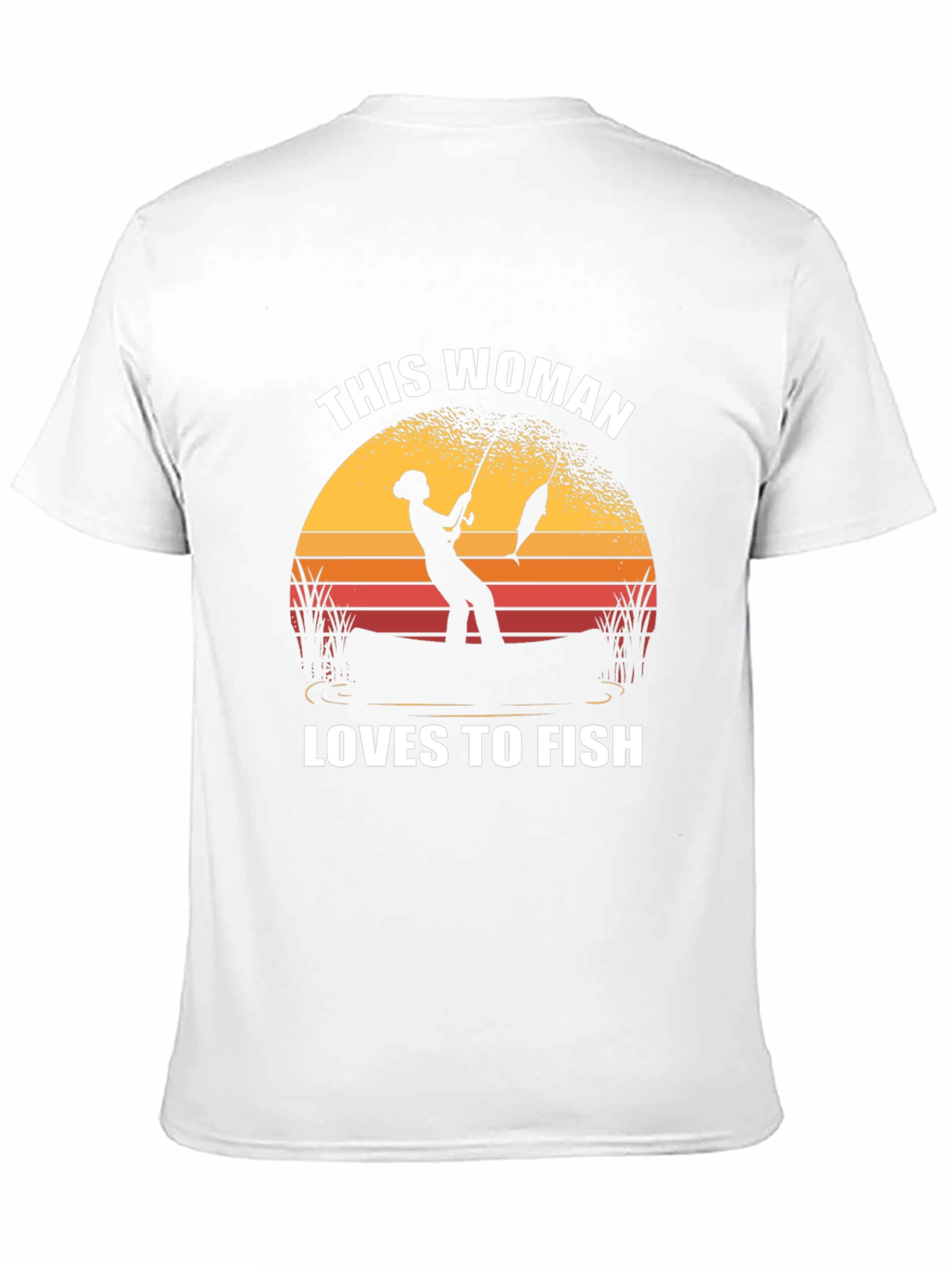 This Woman Loves To Fish Black T-Shirt