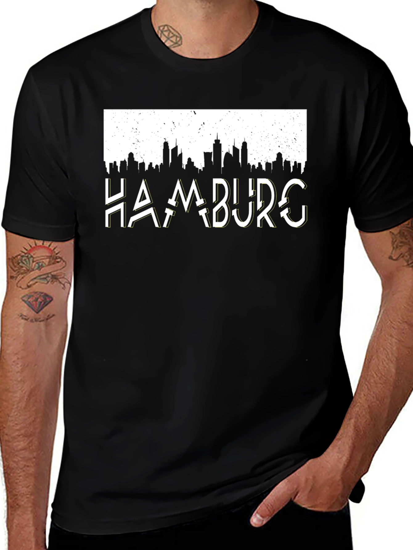 Hamburg Skyline Graphic Tee - Modern City T-Shirt