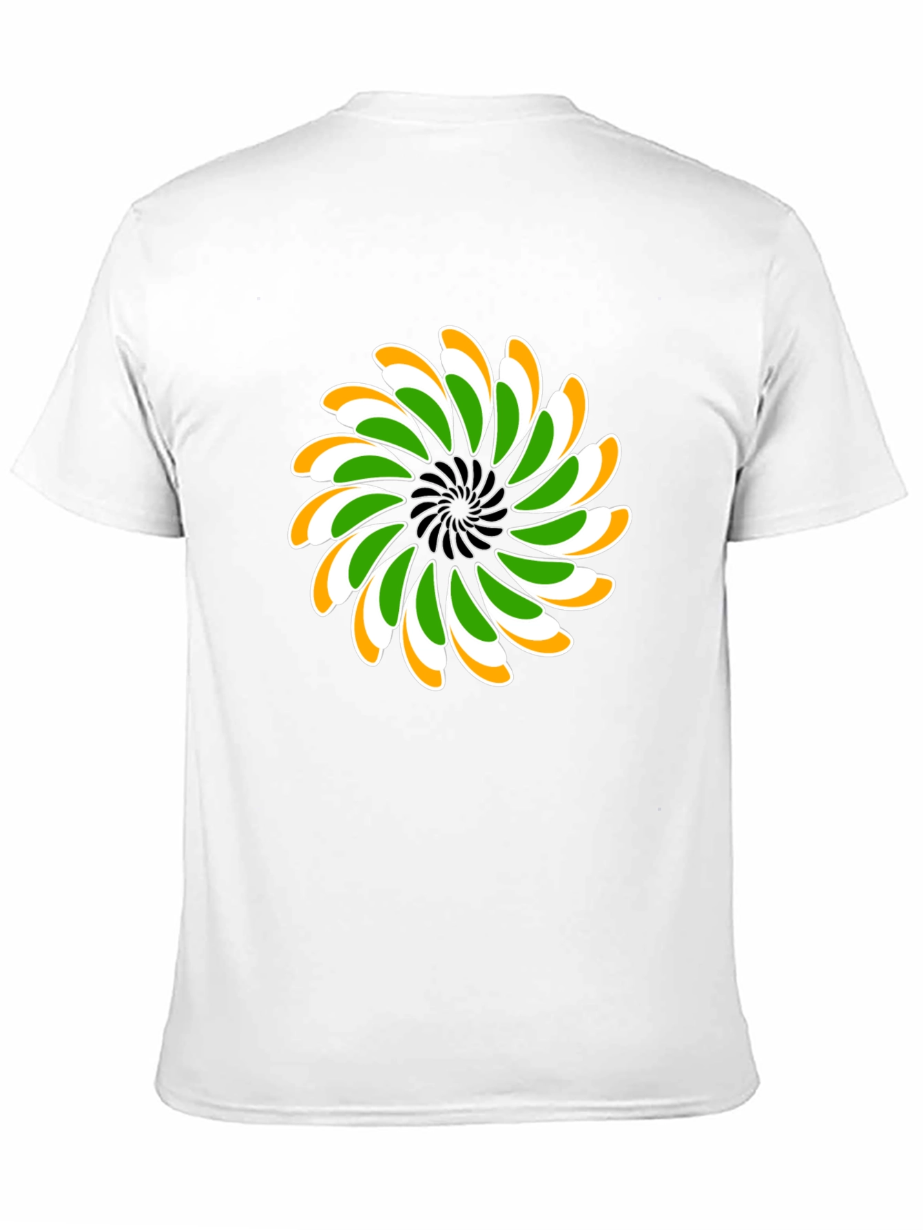 Indian Flag Floral T-Shirt - Black Cotton Blend
