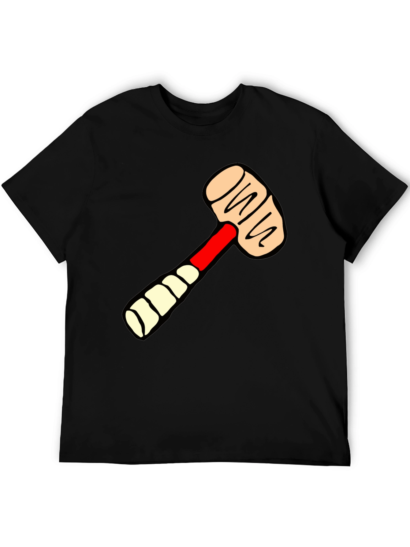 Cartoon Mallet Graphic Tee - Novelty T-Shirt