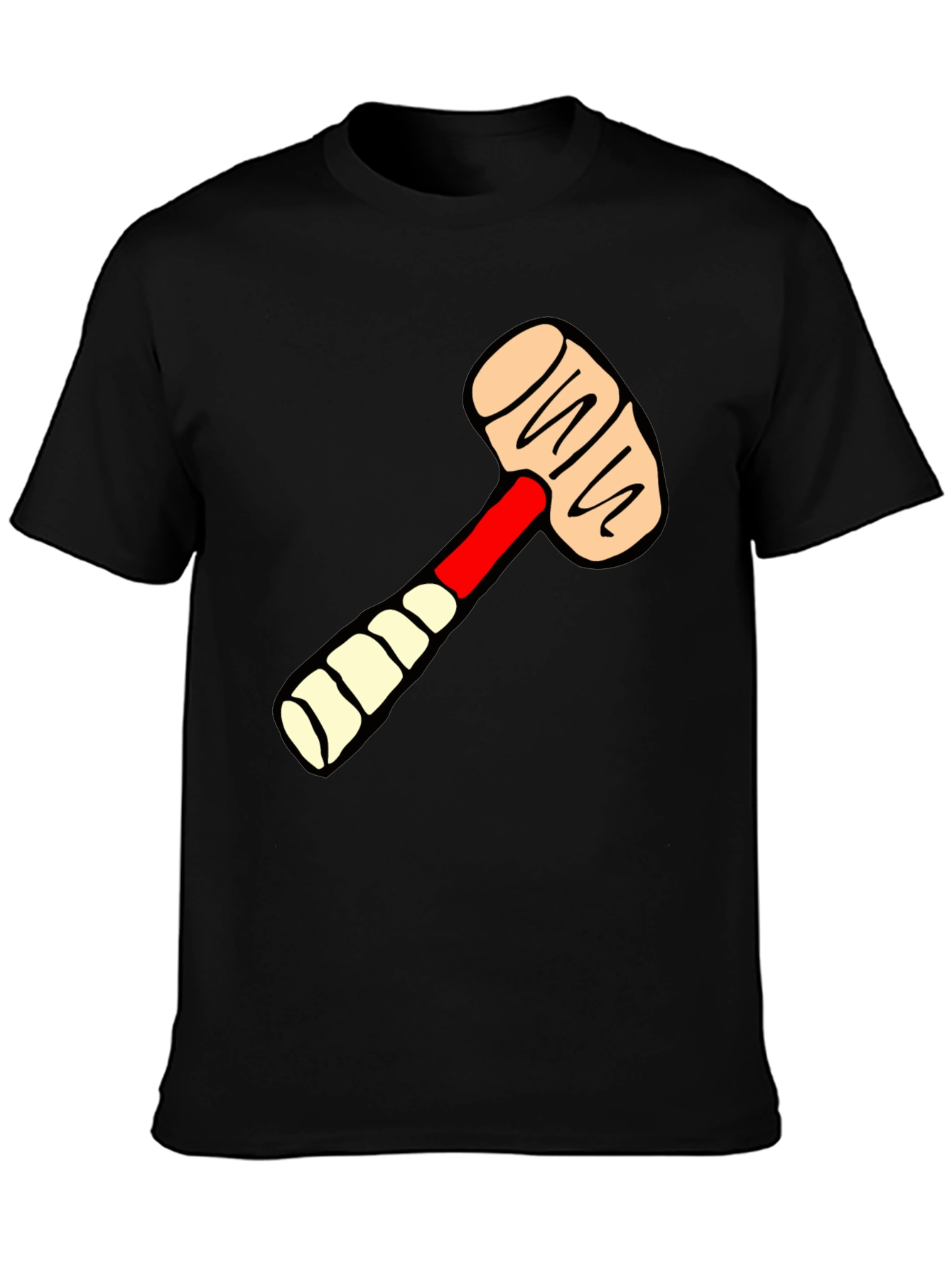 Cartoon Mallet Graphic Tee - Novelty T-Shirt