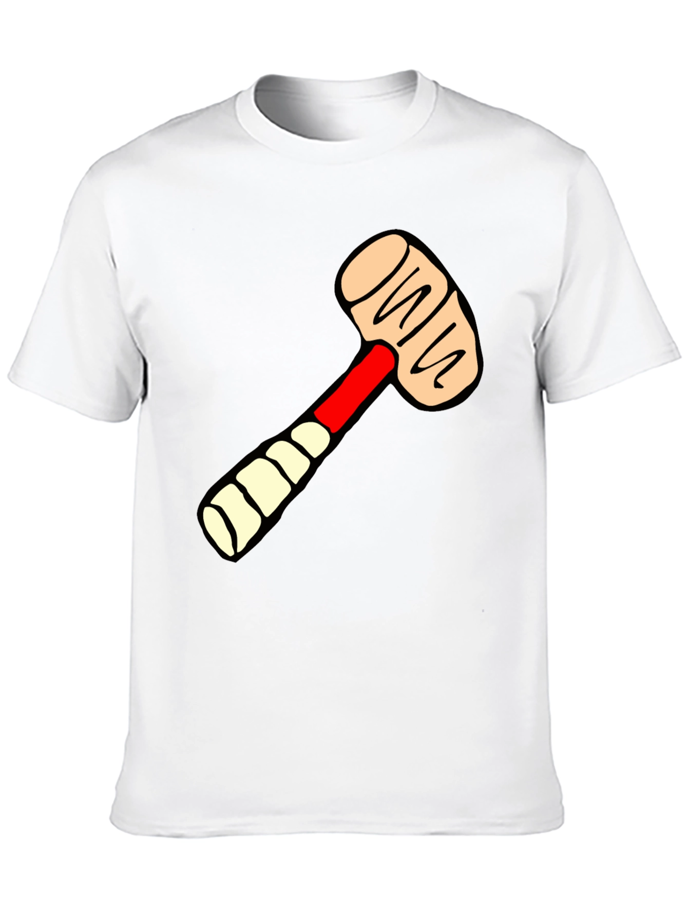 Cartoon Mallet Graphic Tee - Novelty T-Shirt
