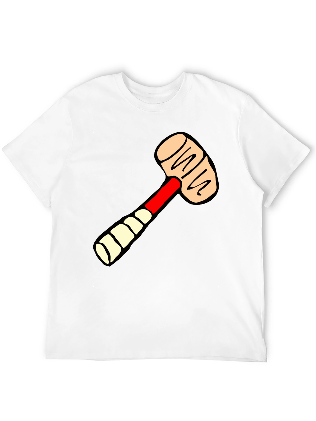 Cartoon Mallet Graphic Tee - Novelty T-Shirt