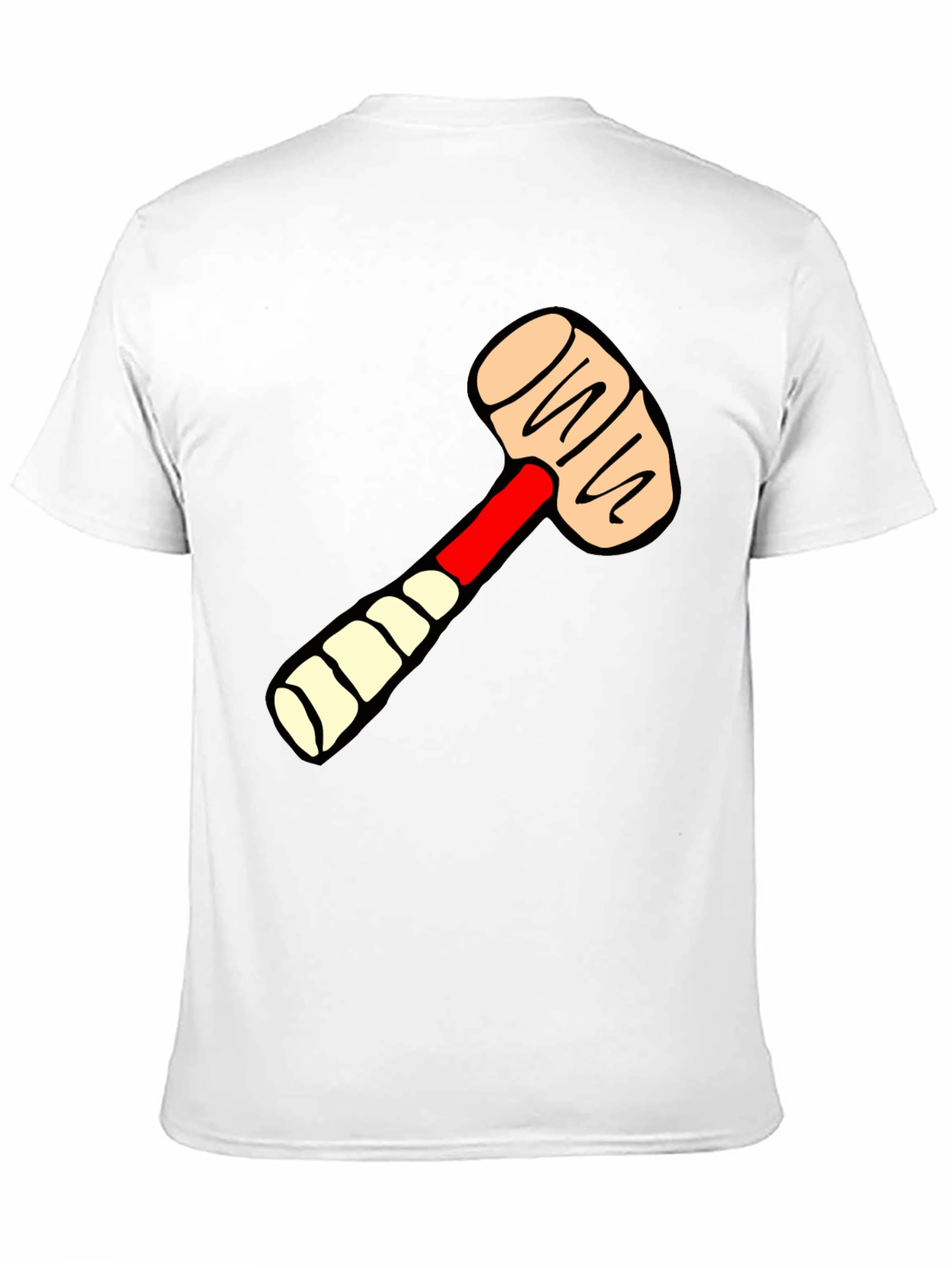 Cartoon Mallet Graphic Tee - Novelty T-Shirt