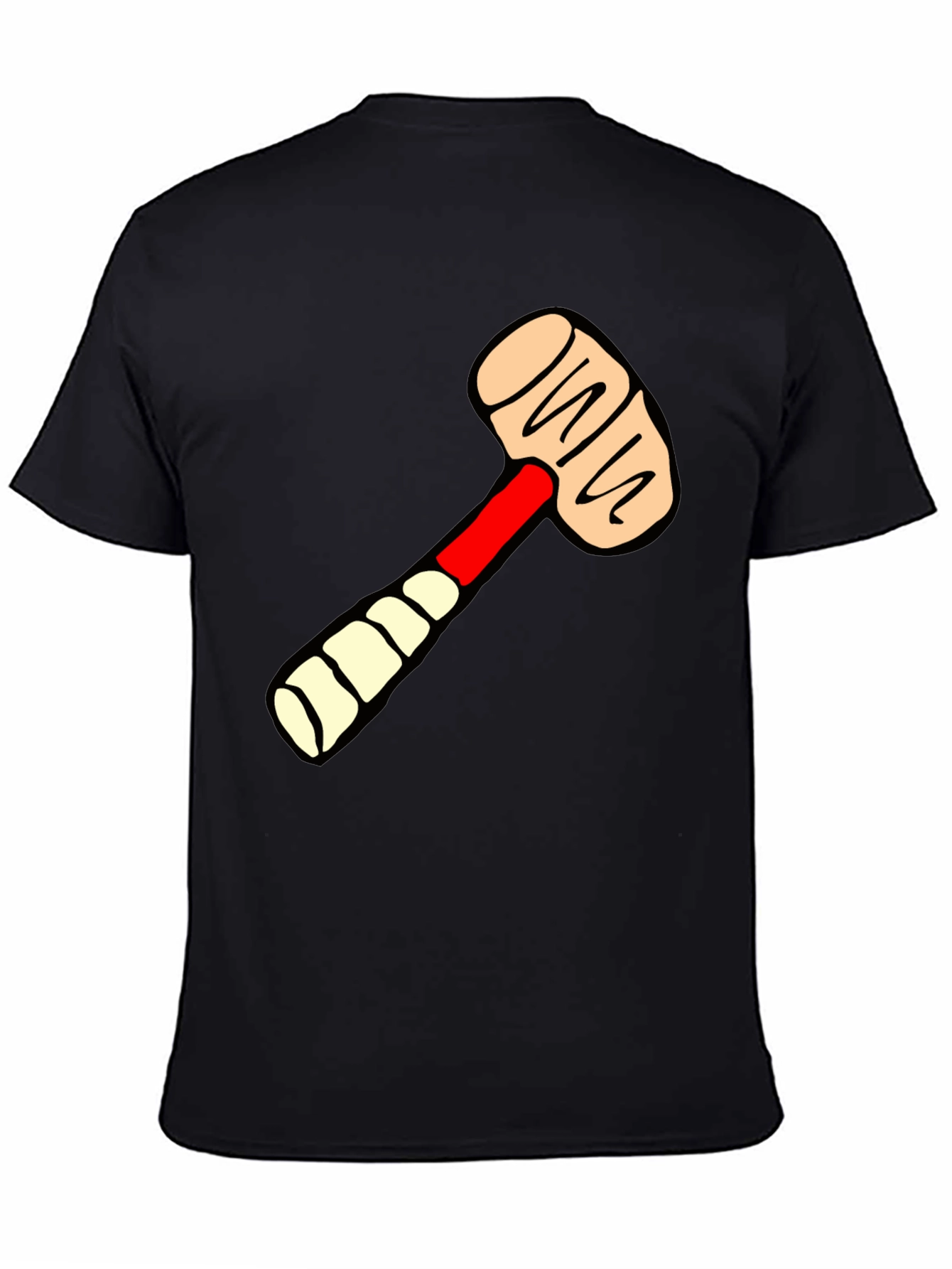 Cartoon Mallet Graphic Tee - Novelty T-Shirt