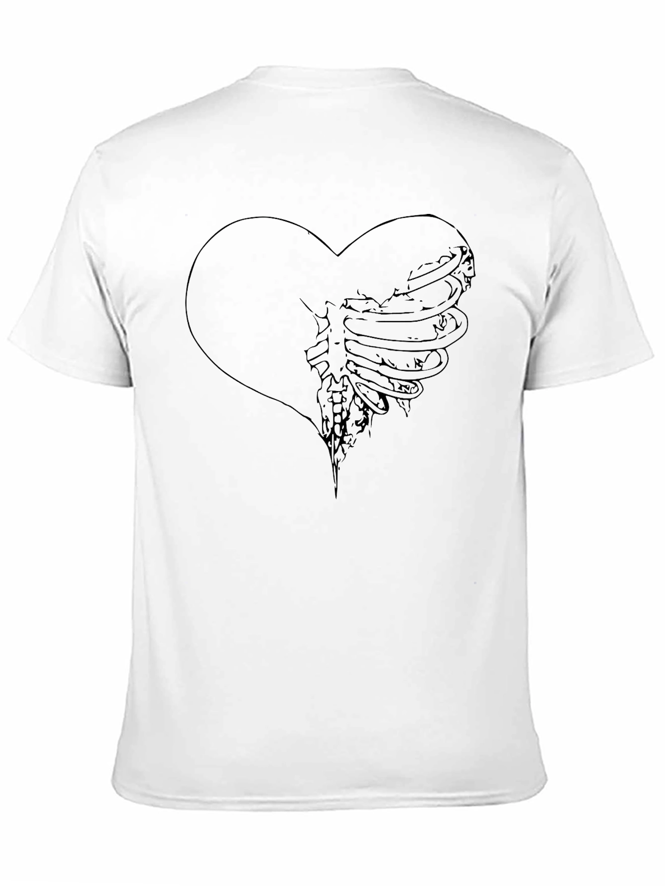 Heart Ribcage Graphic Tee - Black