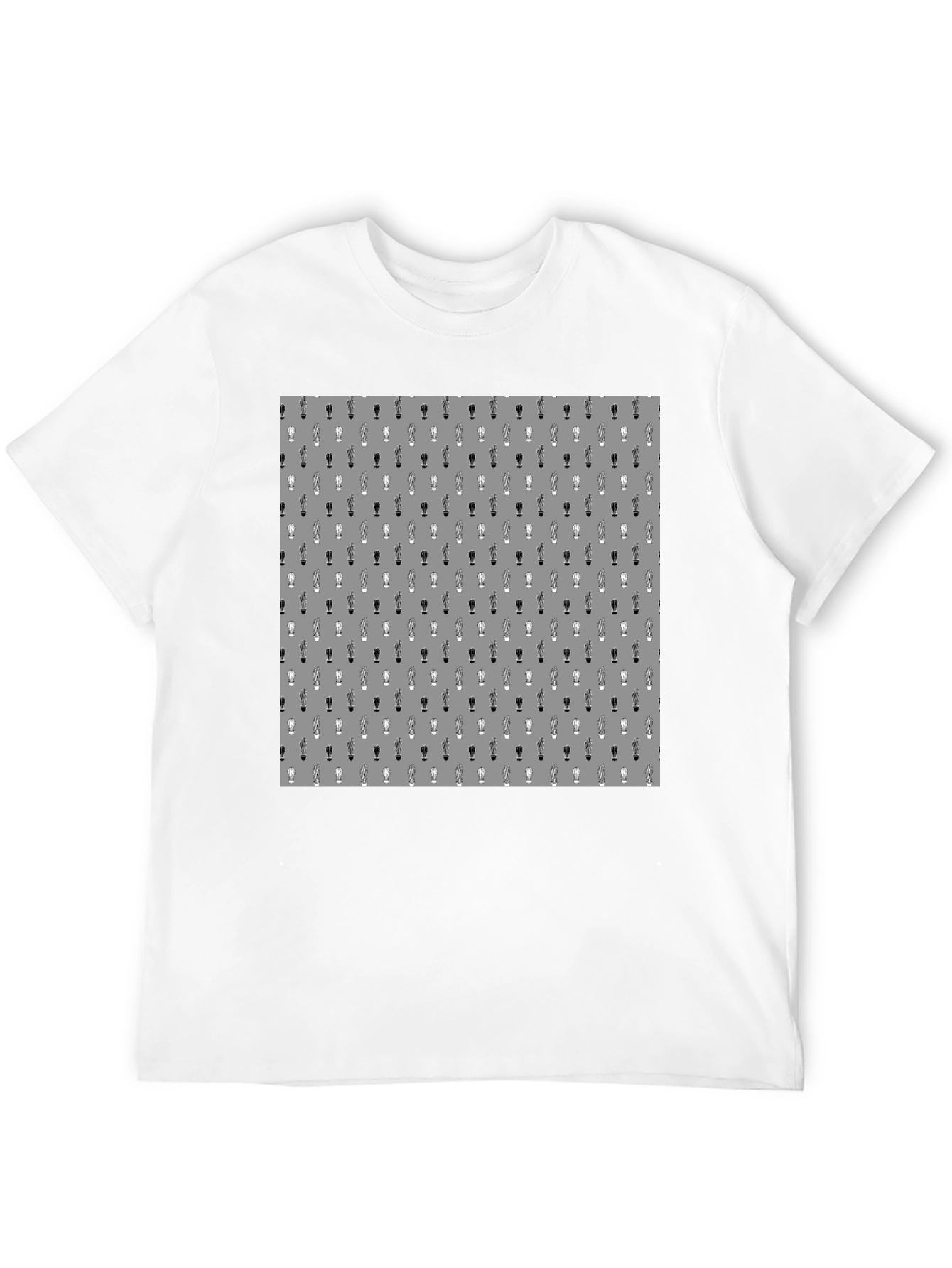 Novelty Beer Glass Pattern Black T-Shirt