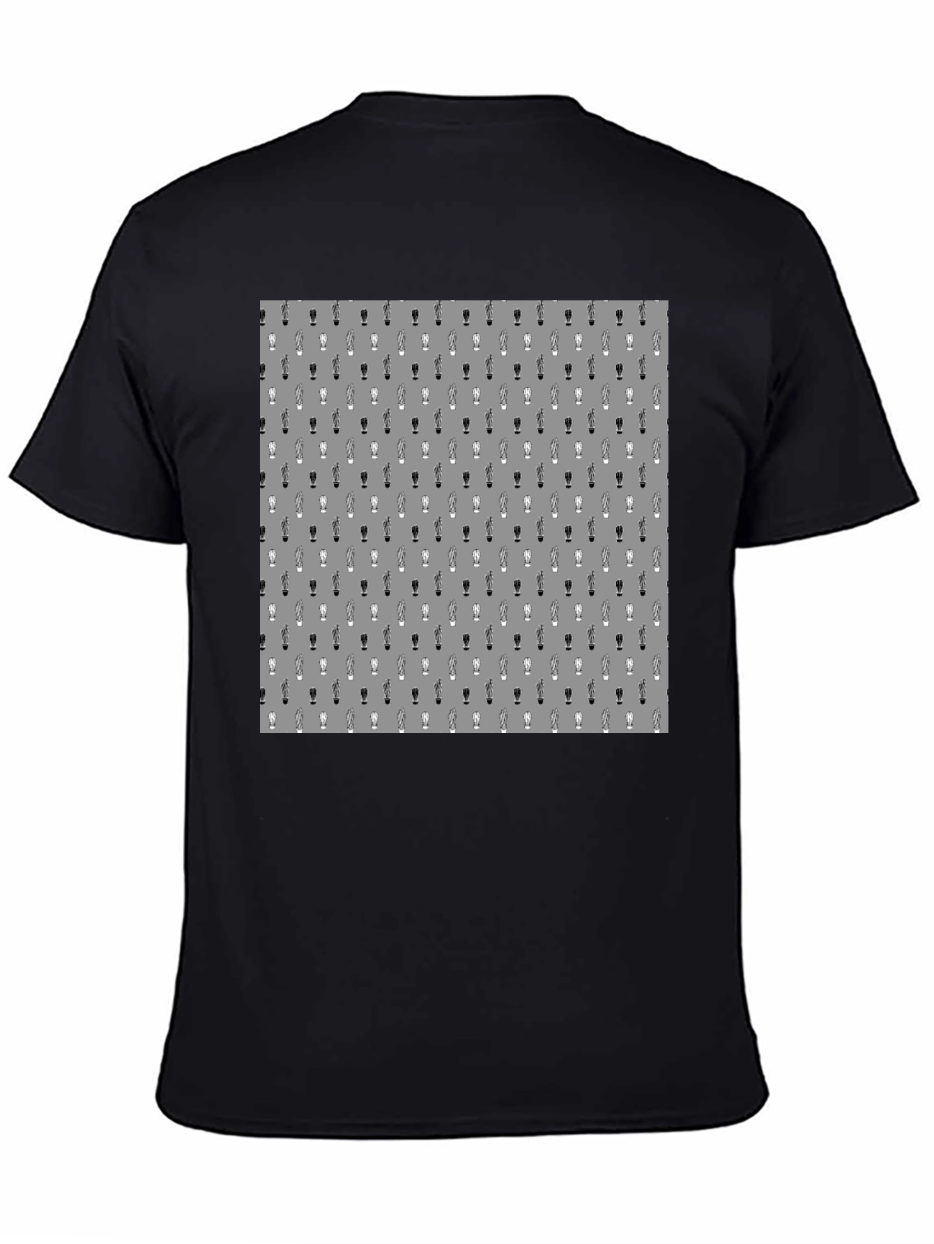 Novelty Beer Glass Pattern Black T-Shirt