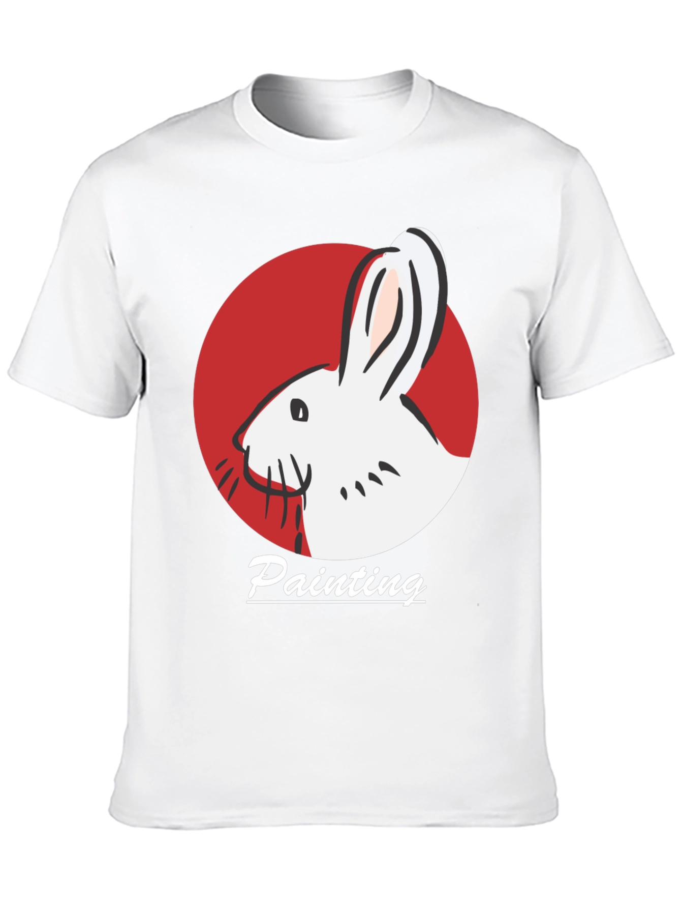 Rabbit Painting Black T-Shirt