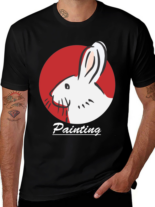 Rabbit Painting Black T-Shirt