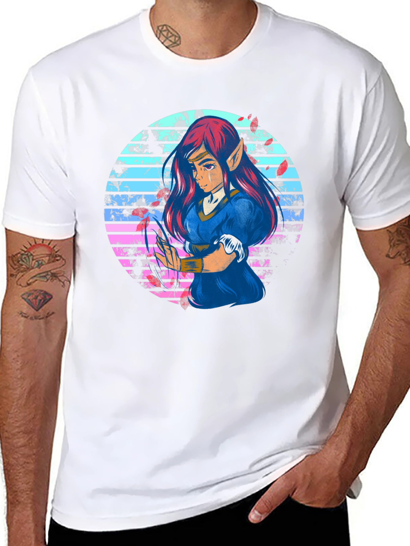 Anime Elf Retro T-Shirt - Unisex Graphic Tee