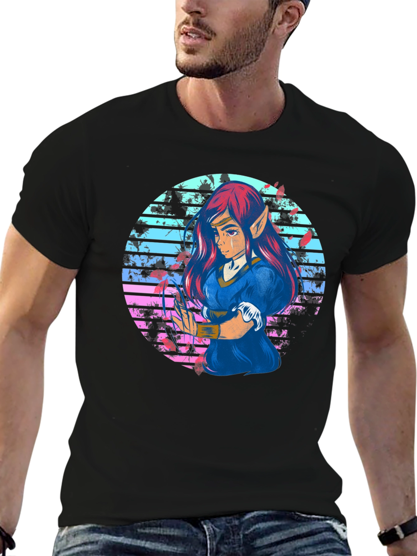 Anime Elf Retro T-Shirt - Unisex Graphic Tee