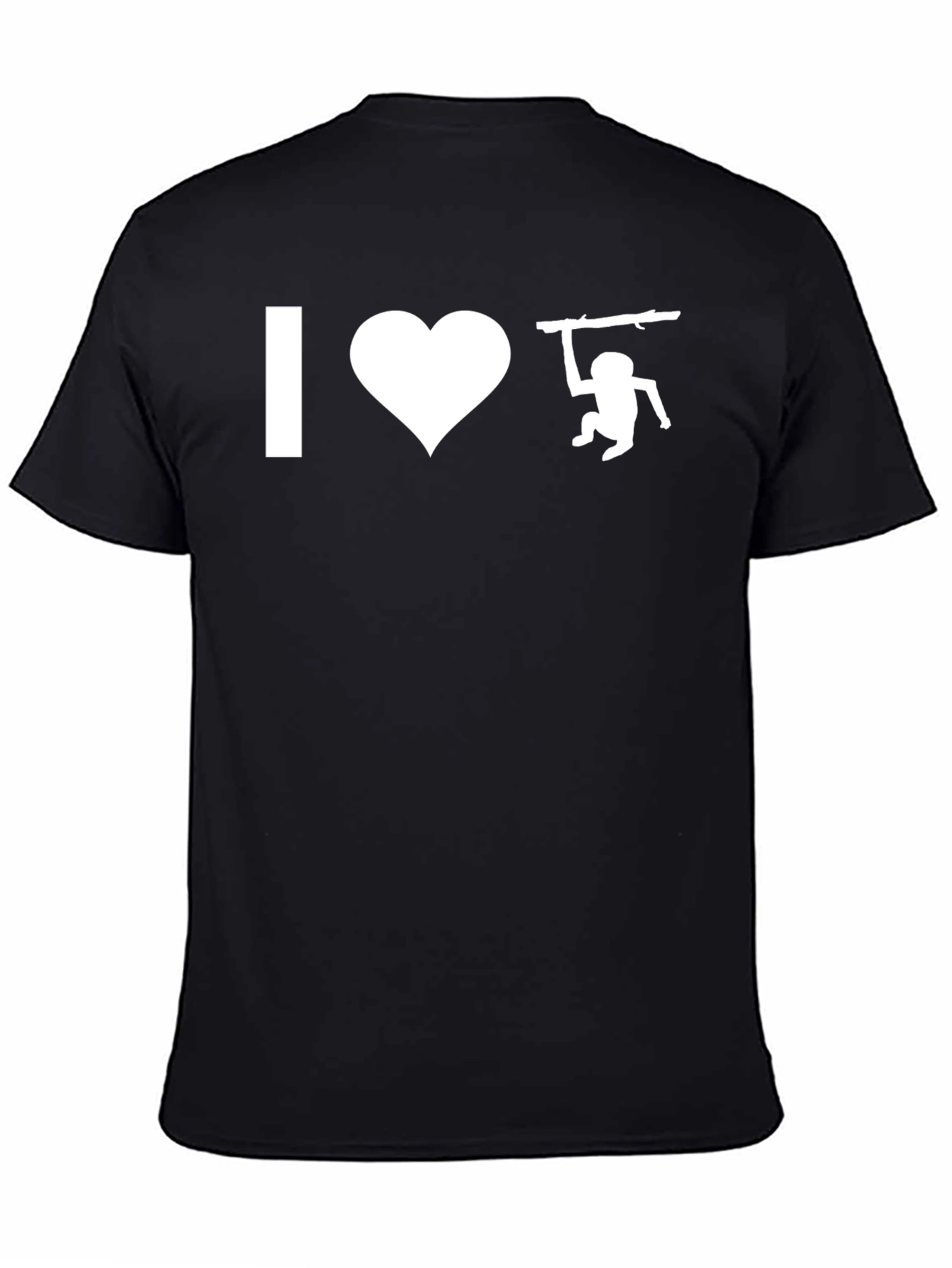 I Heart Monkeys Graphic Tee - Black Cotton T-Shirt
