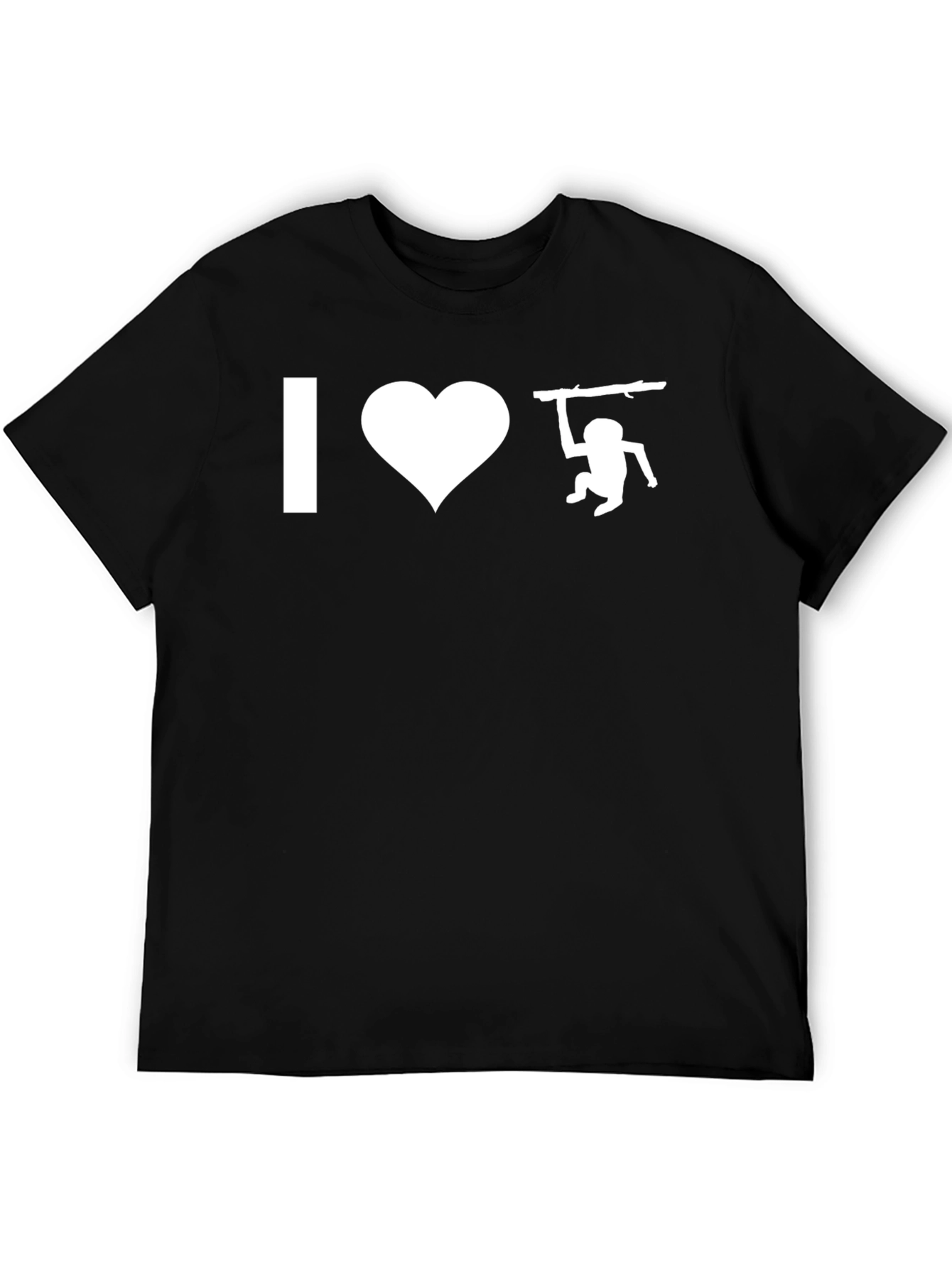 I Heart Monkeys Graphic Tee - Black Cotton T-Shirt