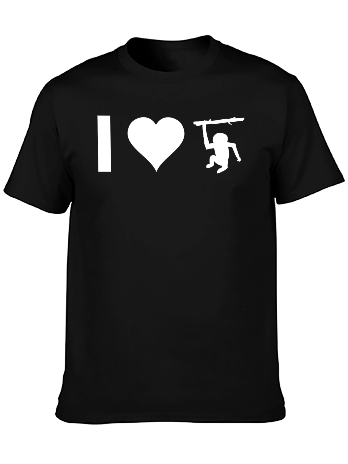 I Heart Monkeys Graphic Tee - Black Cotton T-Shirt