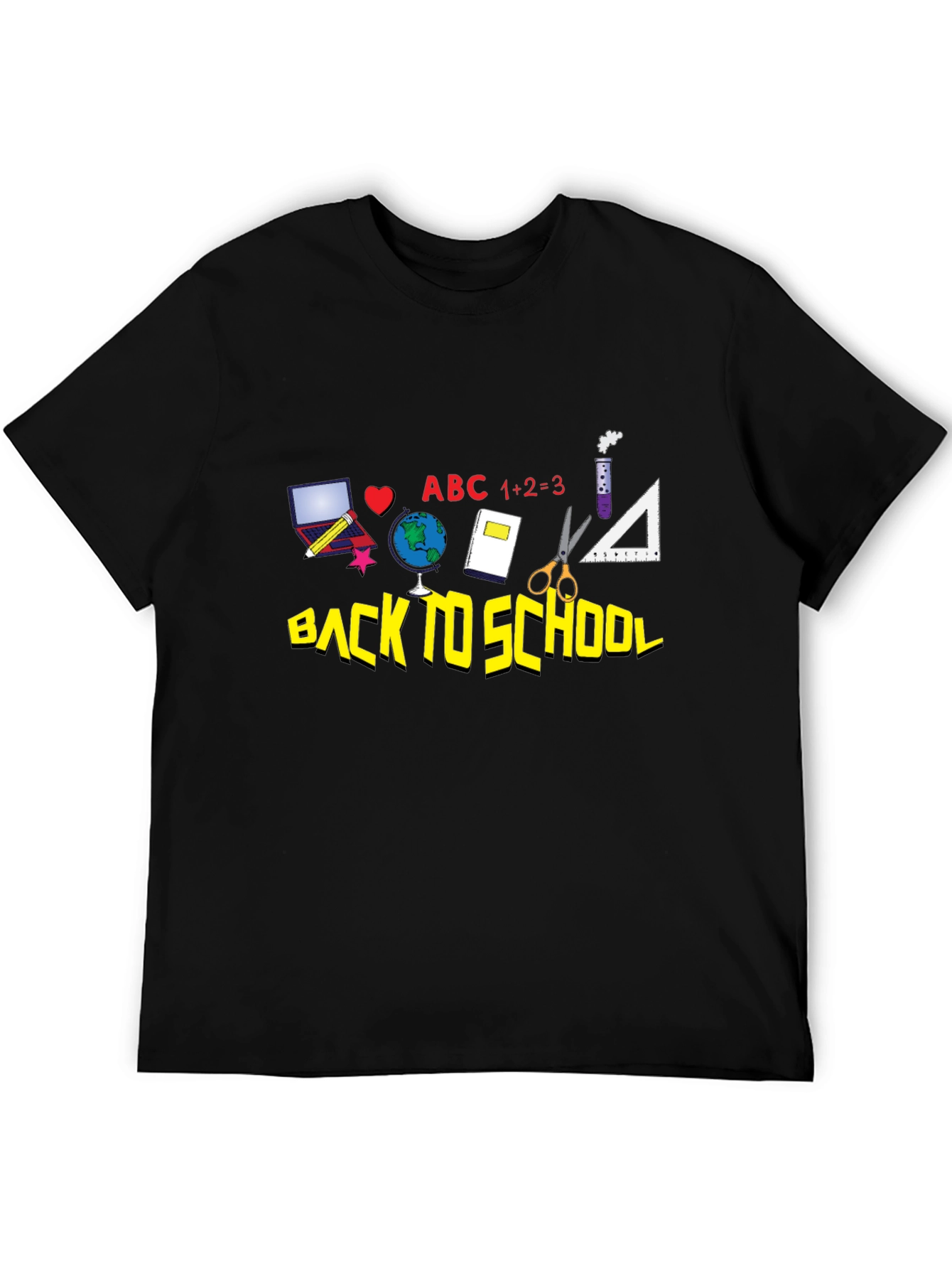 Back to School Graphic Tee - Black Cotton T-Shirt
