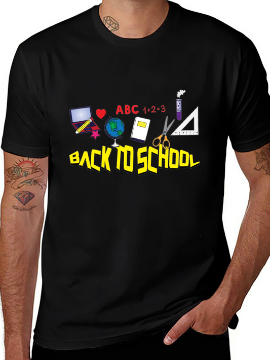 Back to School Graphic Tee - Black Cotton T-Shirt