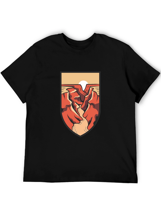 Canyon Sunset Graphic Tee - Black Cotton