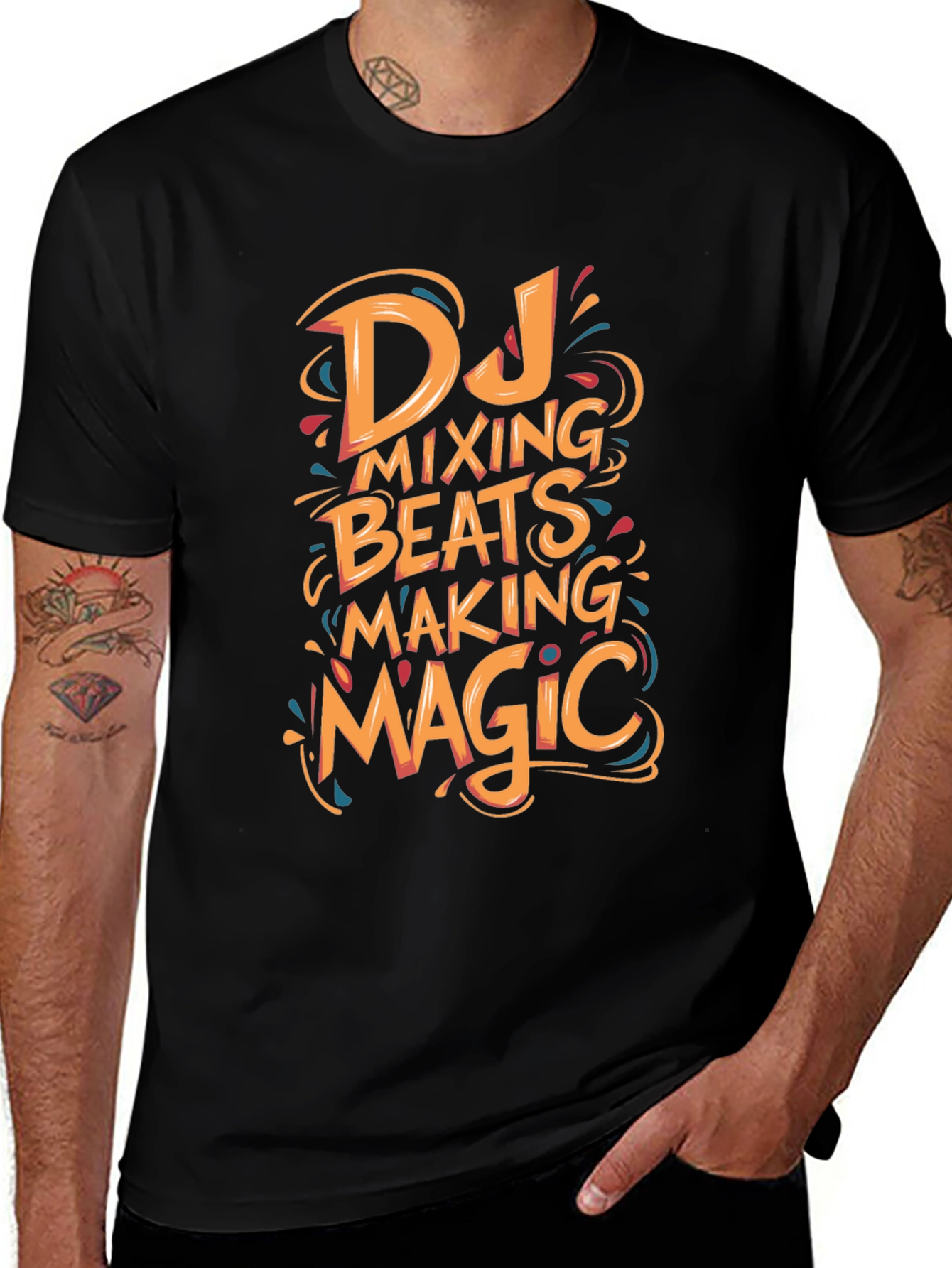 DJ Mixing Beats Making Magic Graphic T-Shirt