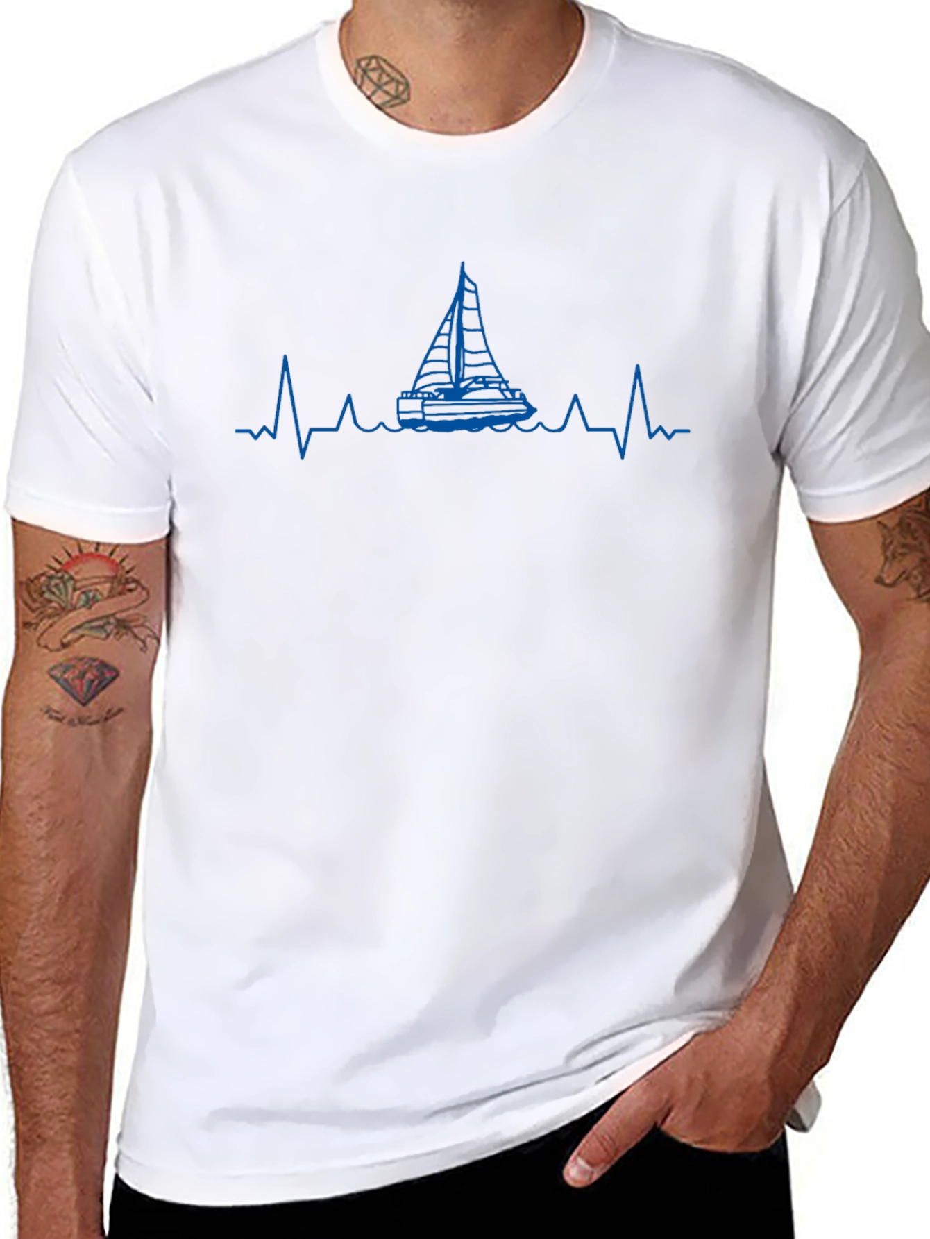Sailboat Heartbeat Graphic T-Shirt