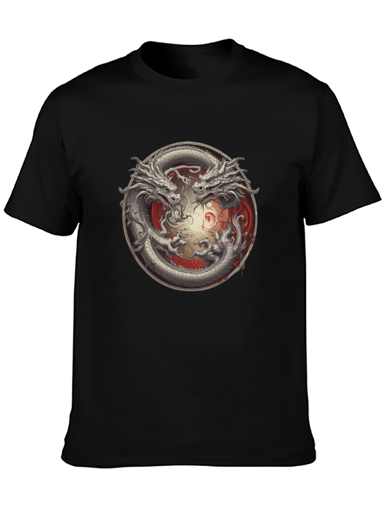Yin Yang Dragon Graphic T-Shirt