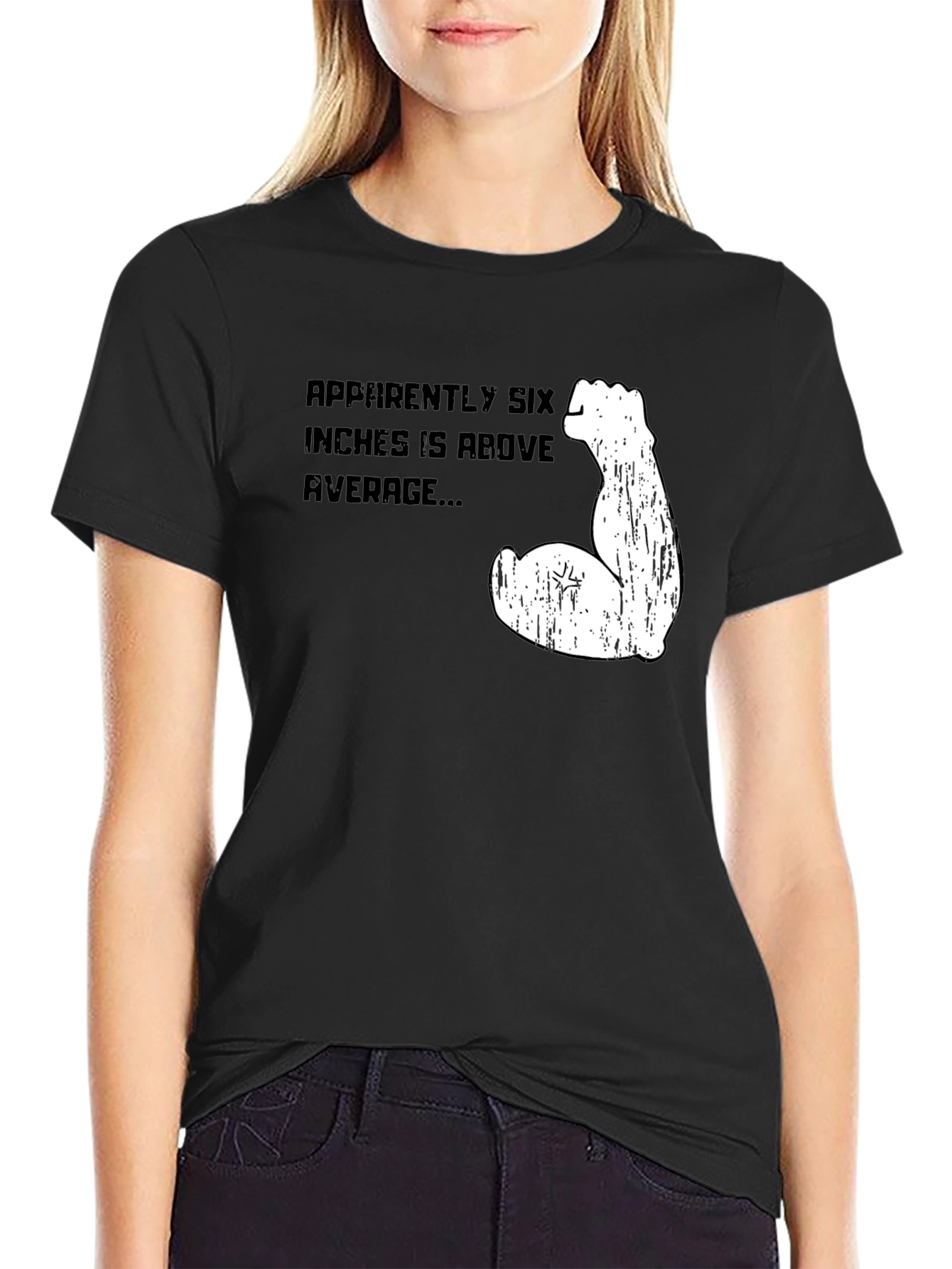 Six Inches Above Average Funny Graphic Tee