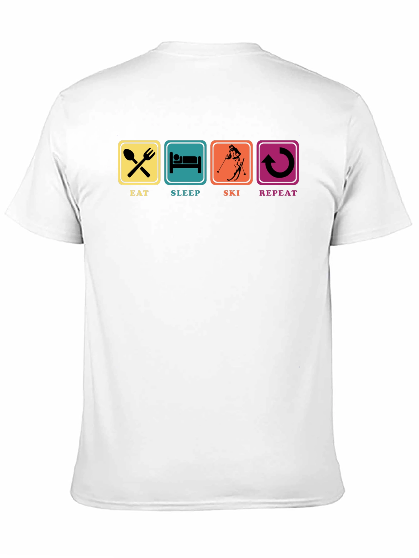 Eat Sleep Ski Repeat T-Shirt Black