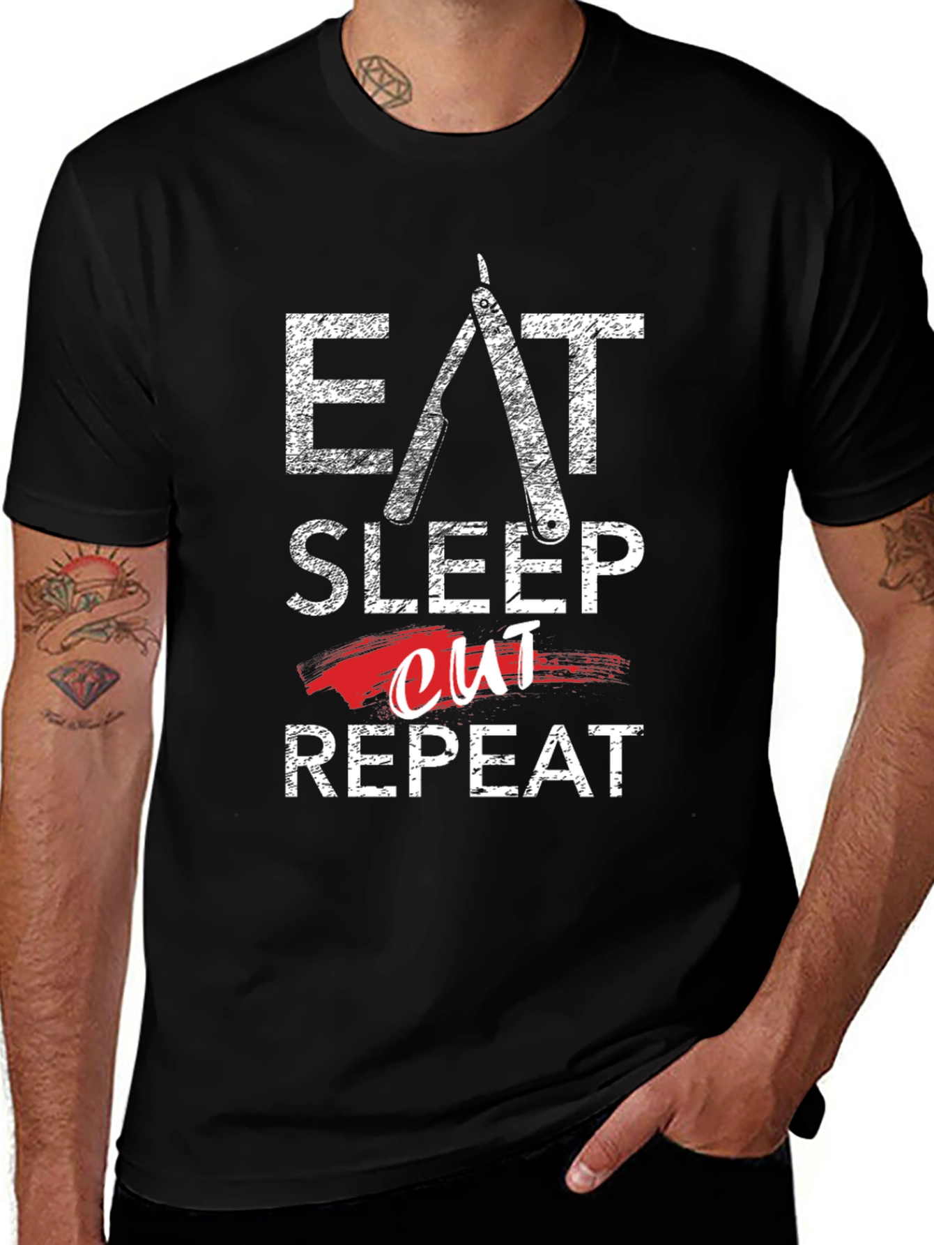 Eat Sleep Cut Repeat Barber T-Shirt