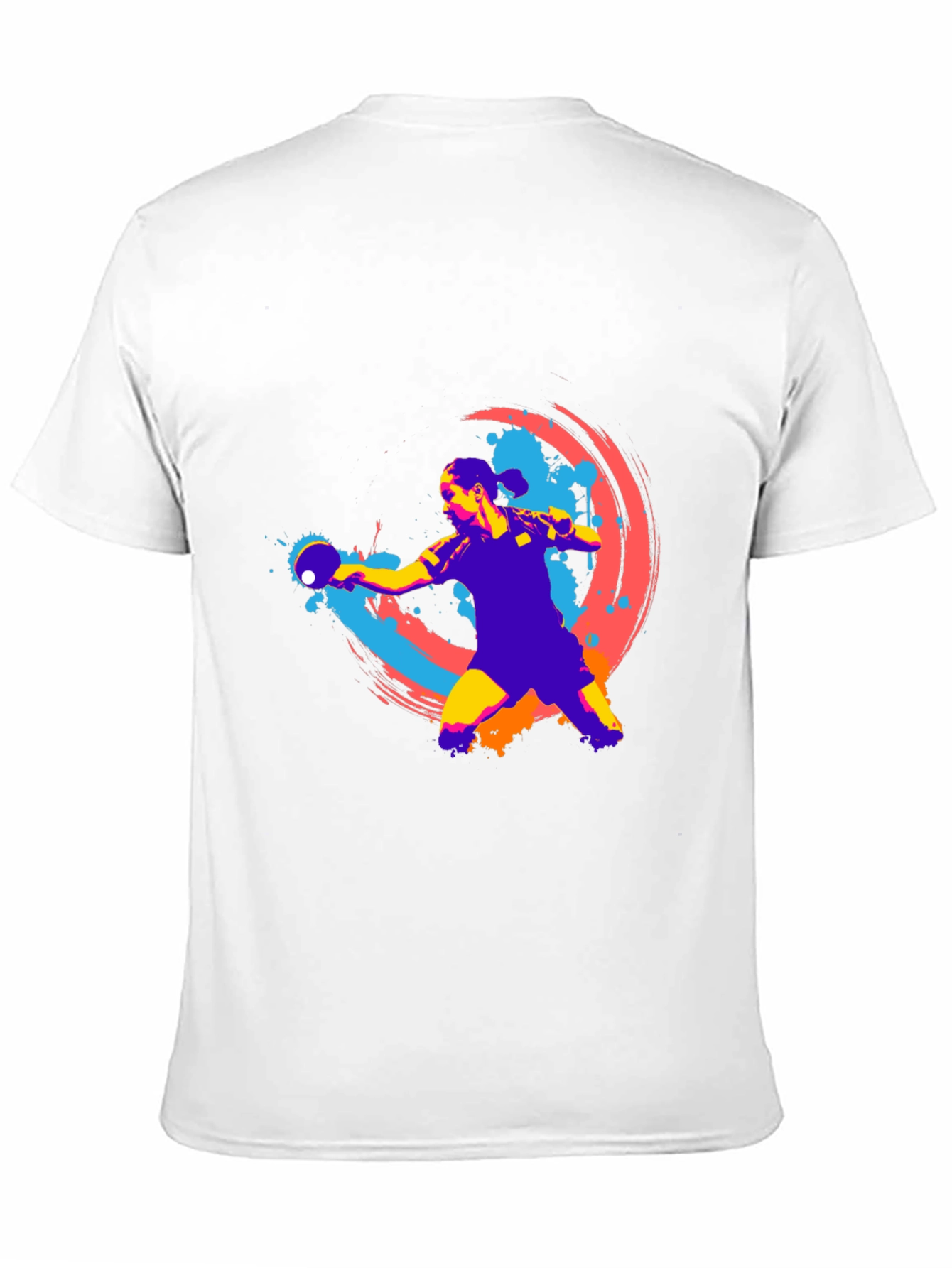 Ping Pong Player Graphic T-Shirt - Black
