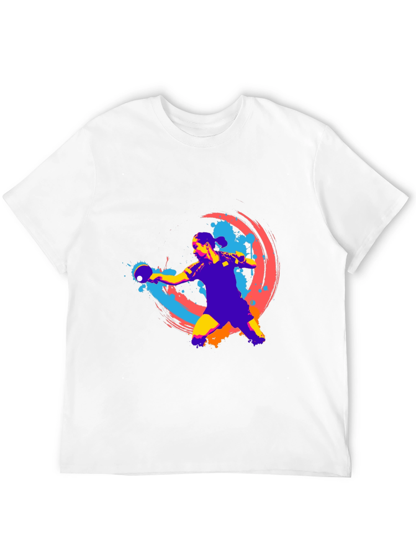 Ping Pong Player Graphic T-Shirt - Black