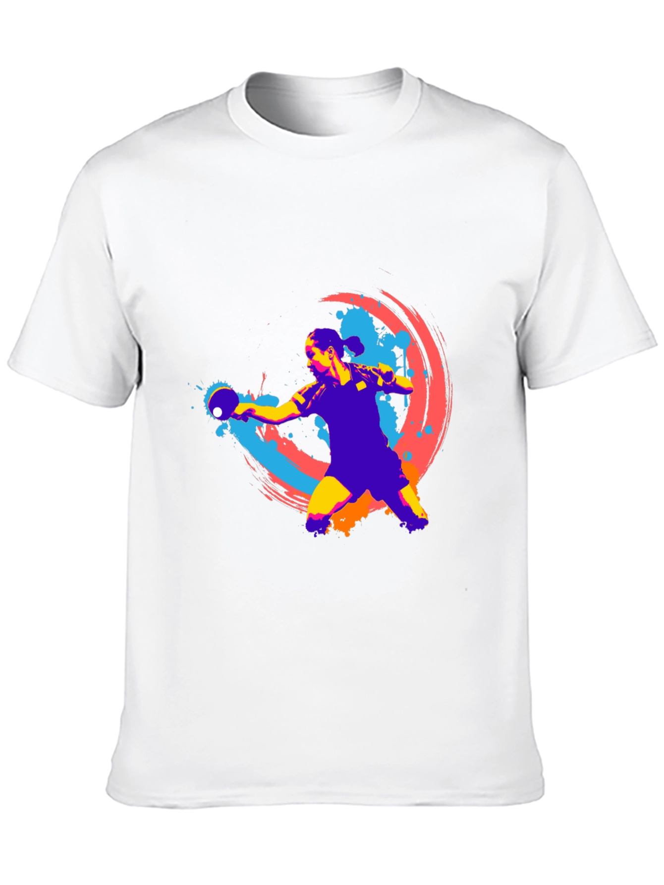 Ping Pong Player Graphic T-Shirt - Black