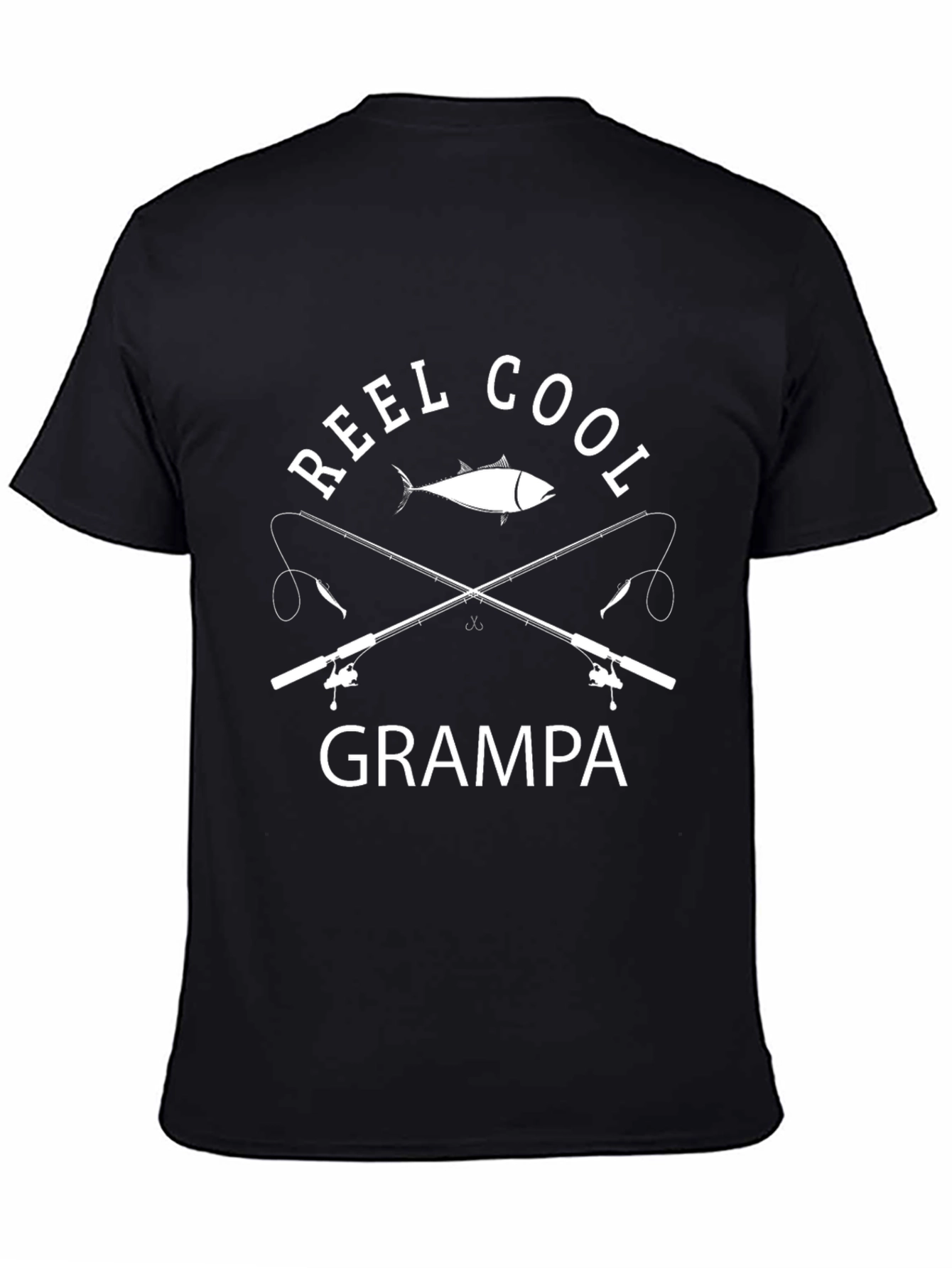Reel Cool Grampa Fishing T-Shirt - Black