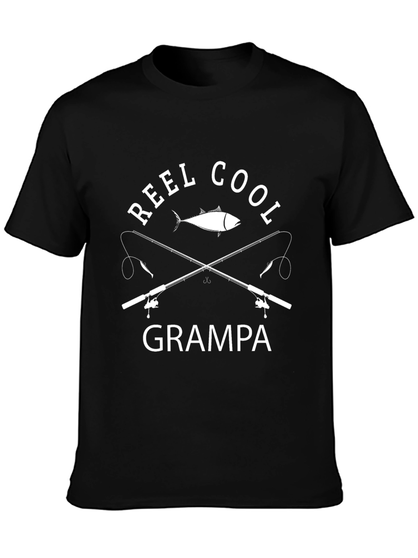 Reel Cool Grampa Fishing T-Shirt - Black