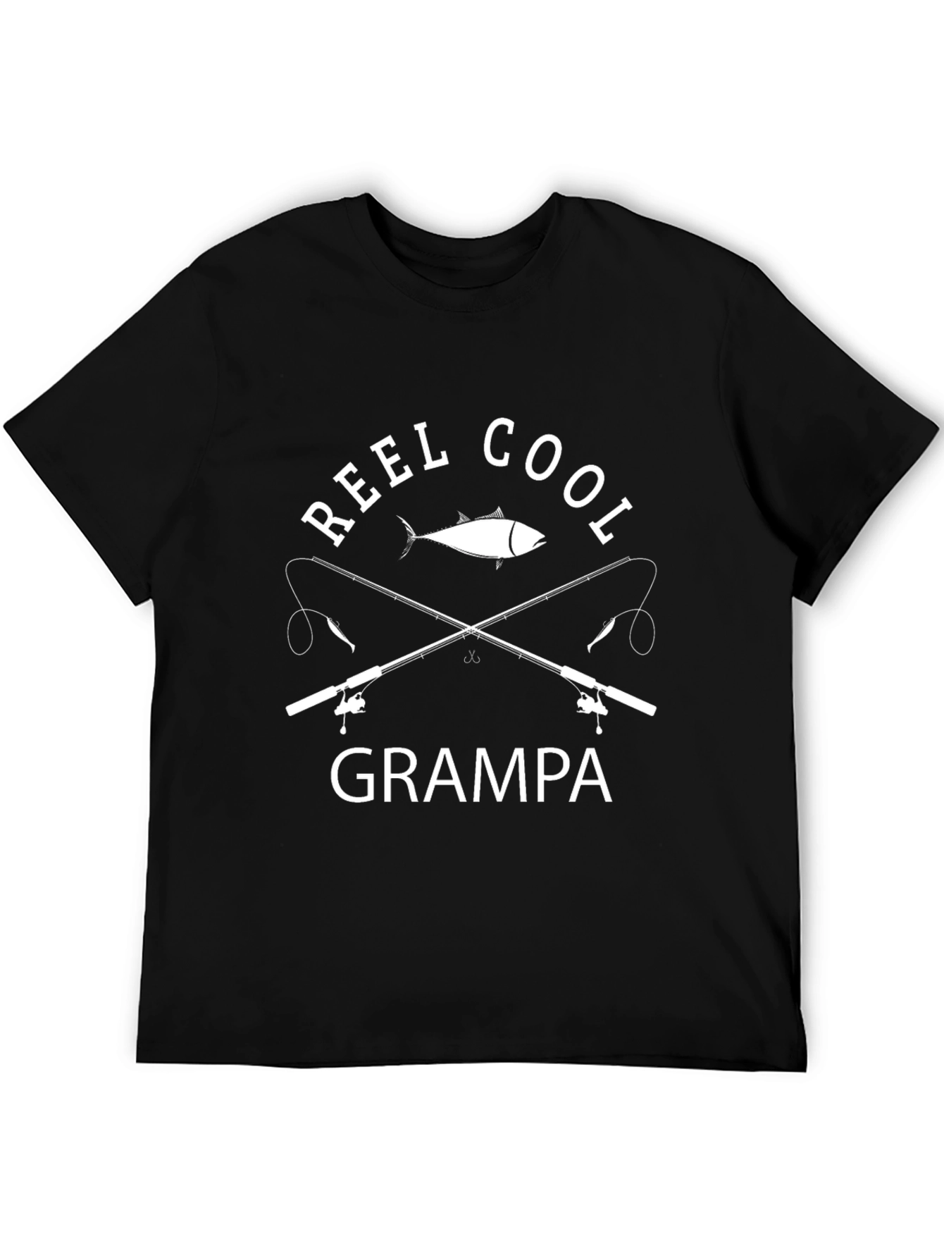 Reel Cool Grampa Fishing T-Shirt - Black