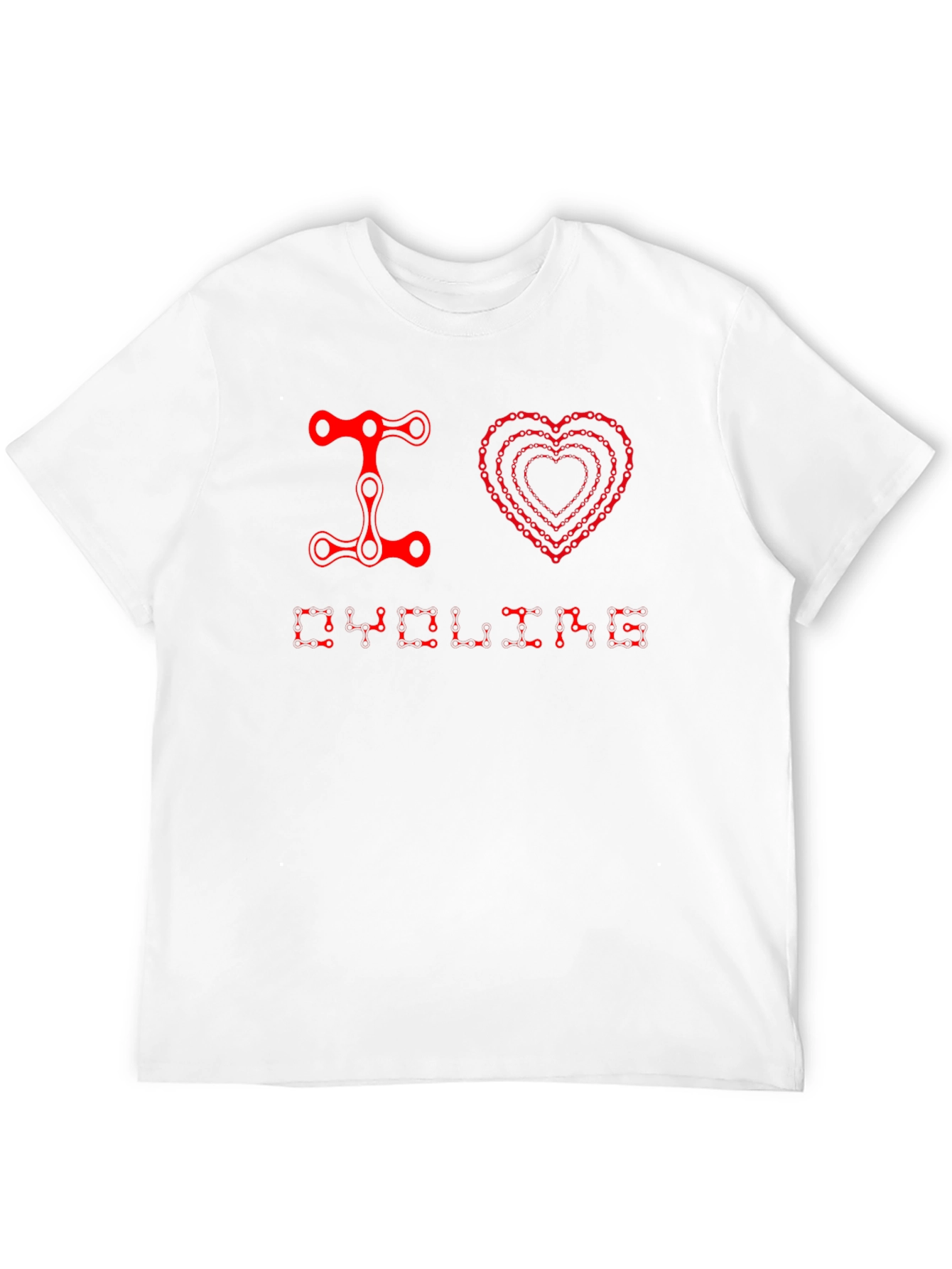 I Heart Cycling T-Shirt - Bike Chain Design Tee