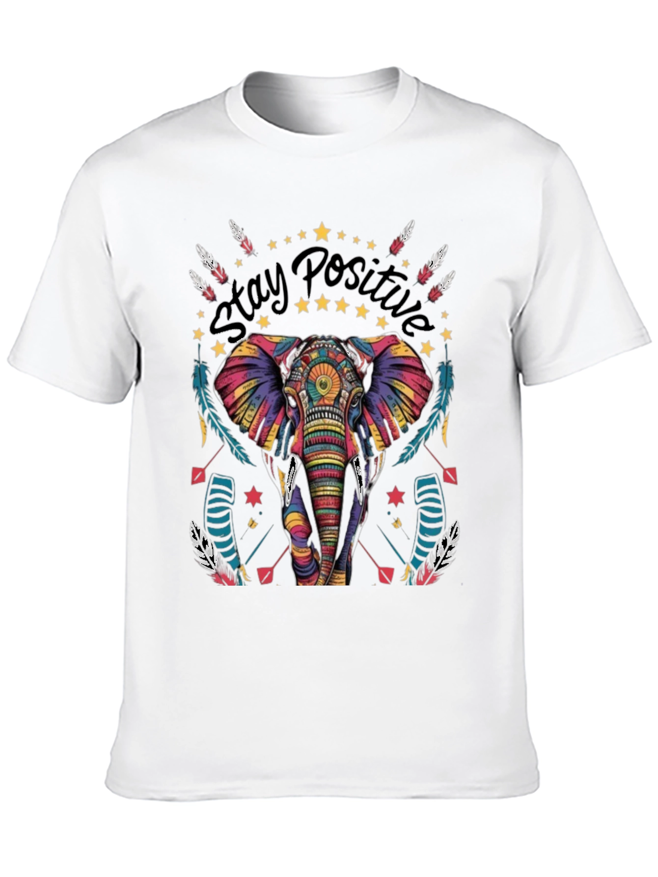 Stay Positive Elephant Graphic Tee