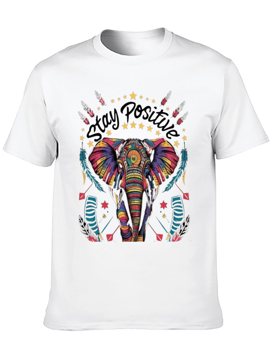 Stay Positive Elephant Graphic Tee