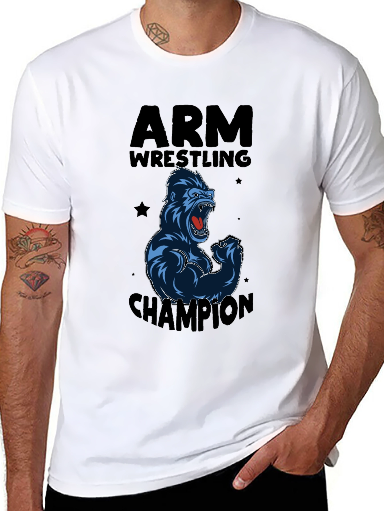 Arm Wrestling Champion Gorilla Graphic T-Shirt