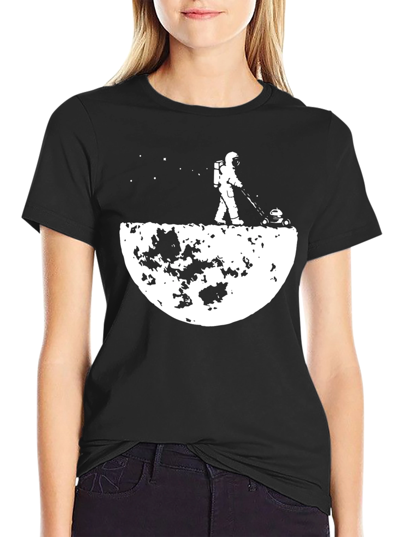 Astronaut Moon Mowing T-Shirt