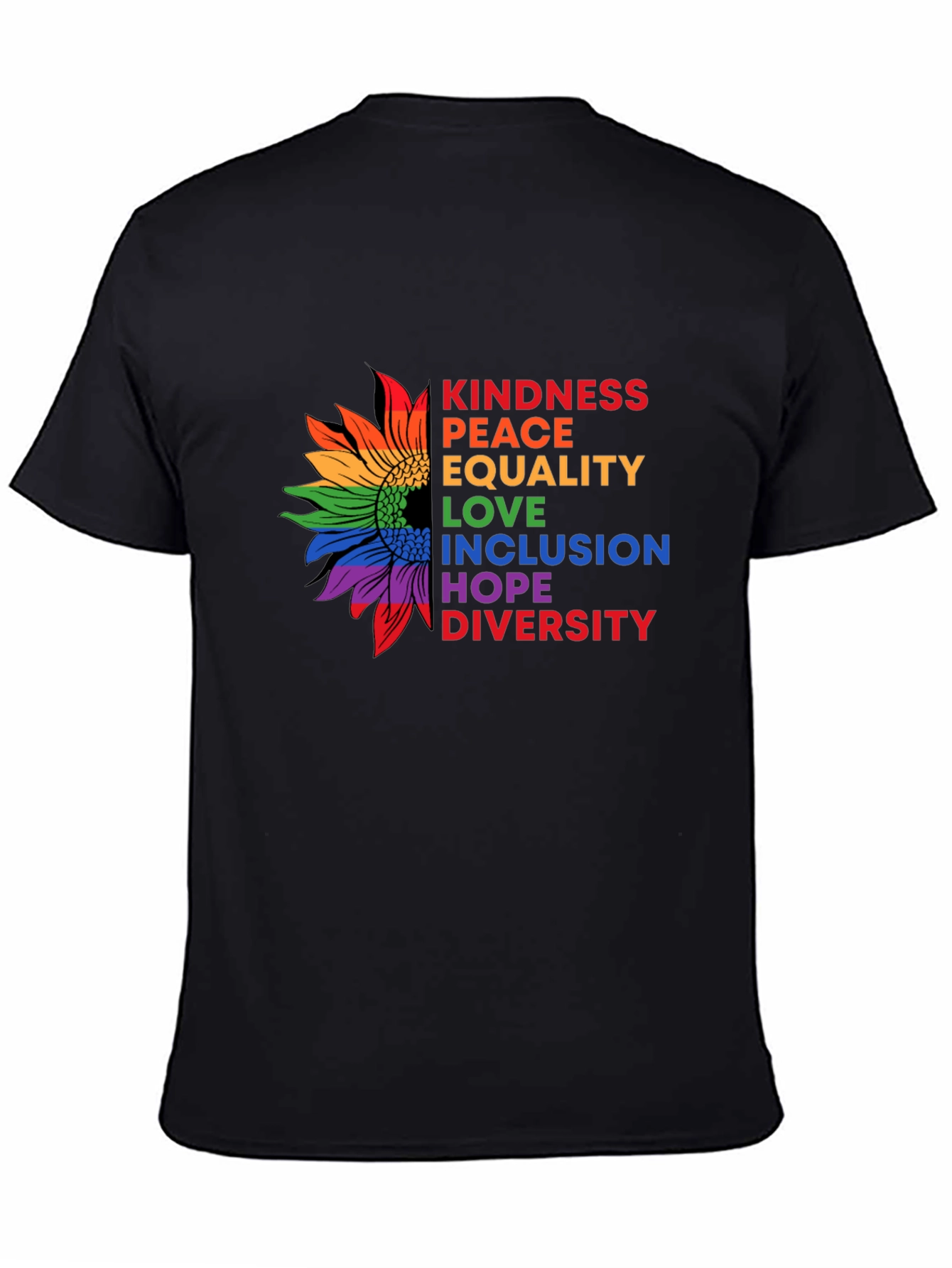 Kindness Peace Equality Sunflower Graphic T-Shirt