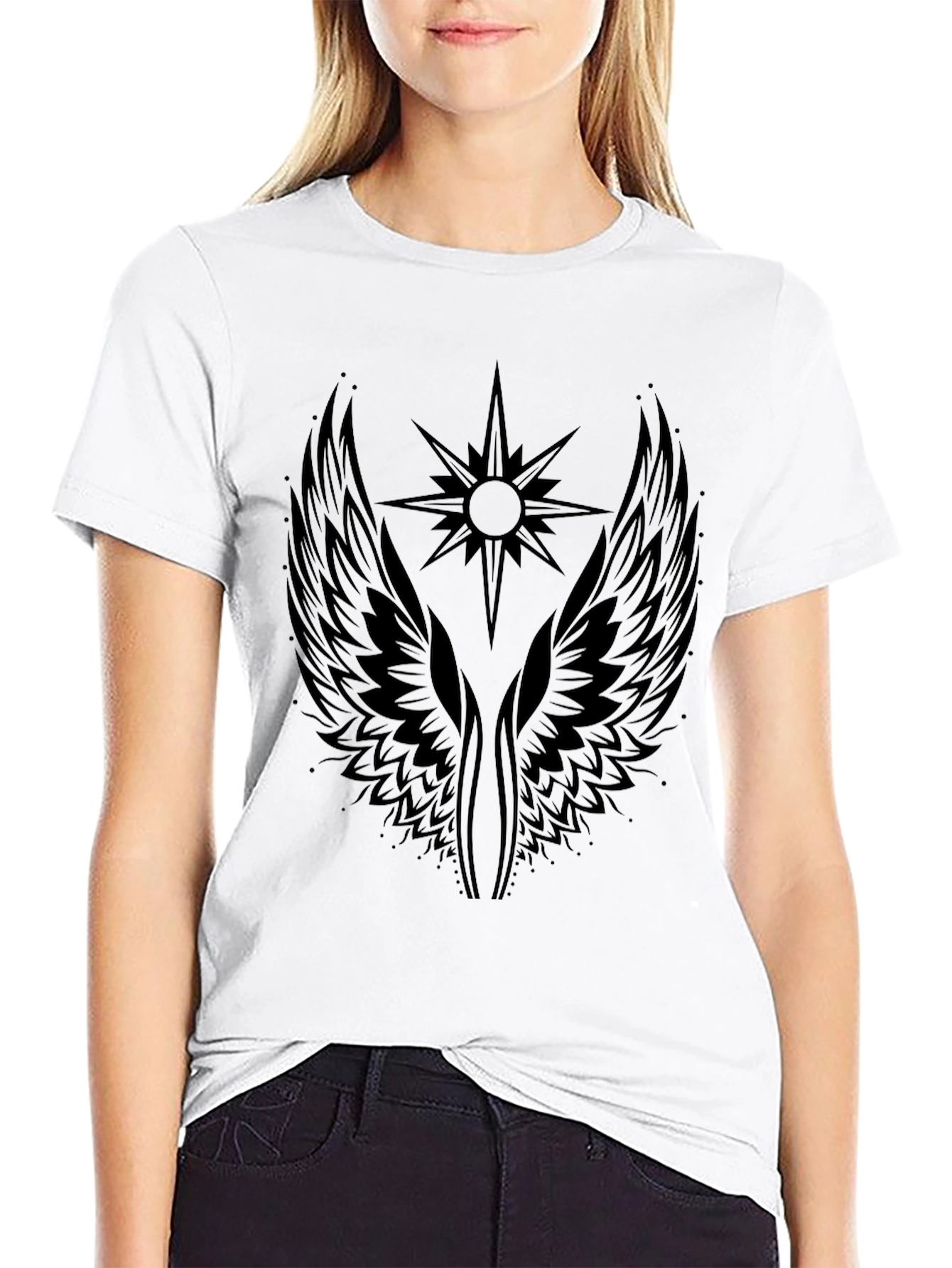 Winged Star Graphic Tee - Mens Black T-Shirt