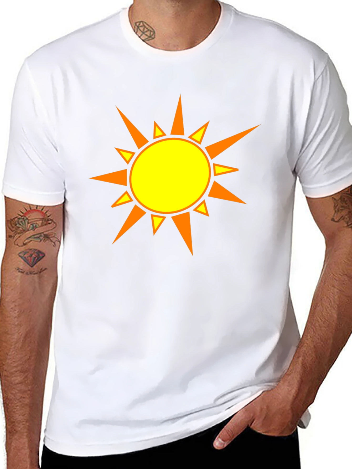 Sunny Day Graphic Tee - Black Cotton T-Shirt