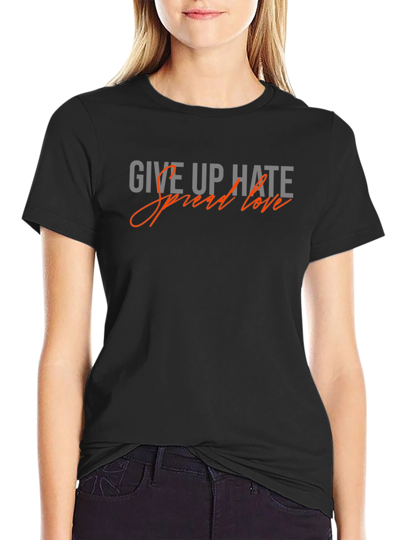 Give Up Hate Spread Love Graphic T-Shirt