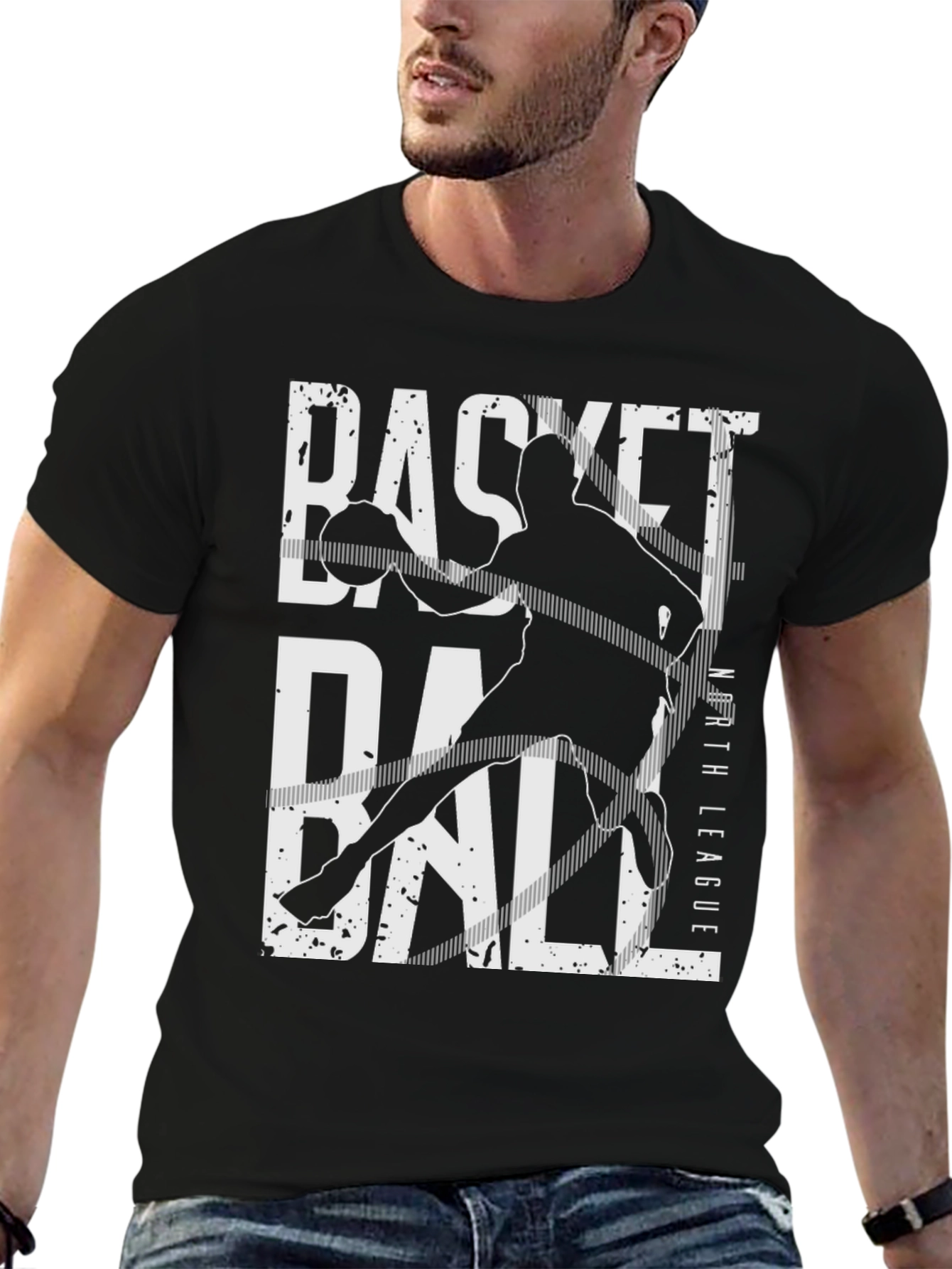 Basketball North League Black T-Shirt