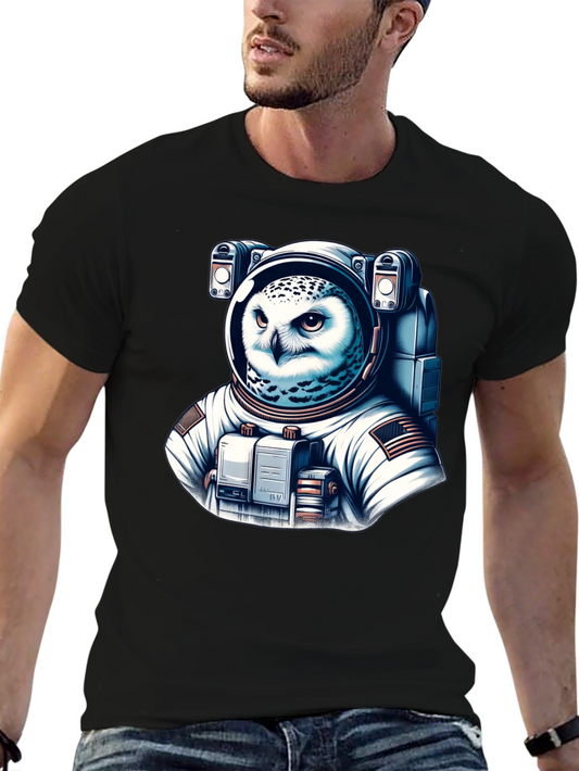 Owl Astronaut Graphic T-Shirt - Space Explorer Tee