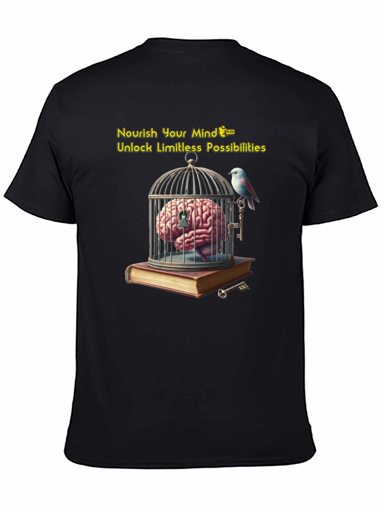 Unlock Your Potential: Brain & Birdcage Graphic Tee