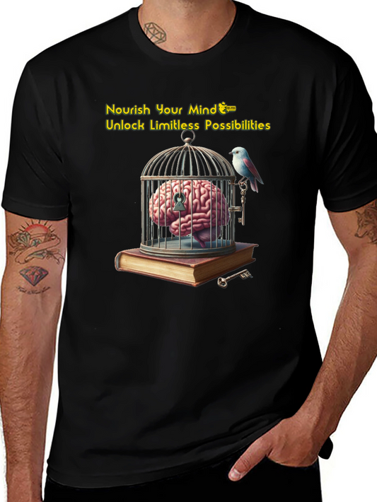 Unlock Your Potential: Brain & Birdcage Graphic Tee