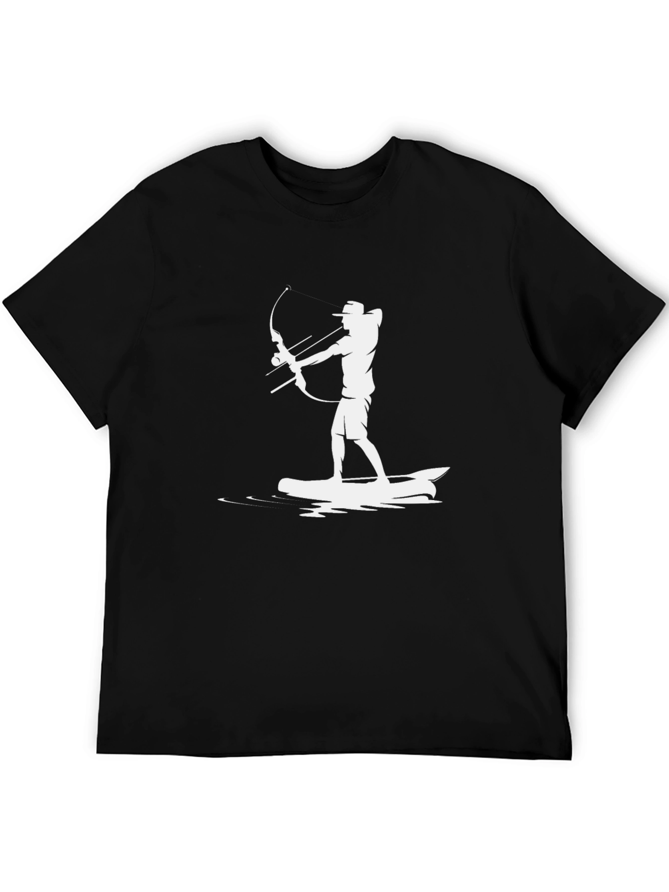Archer on Surfboard T-Shirt - Black Graphic Tee