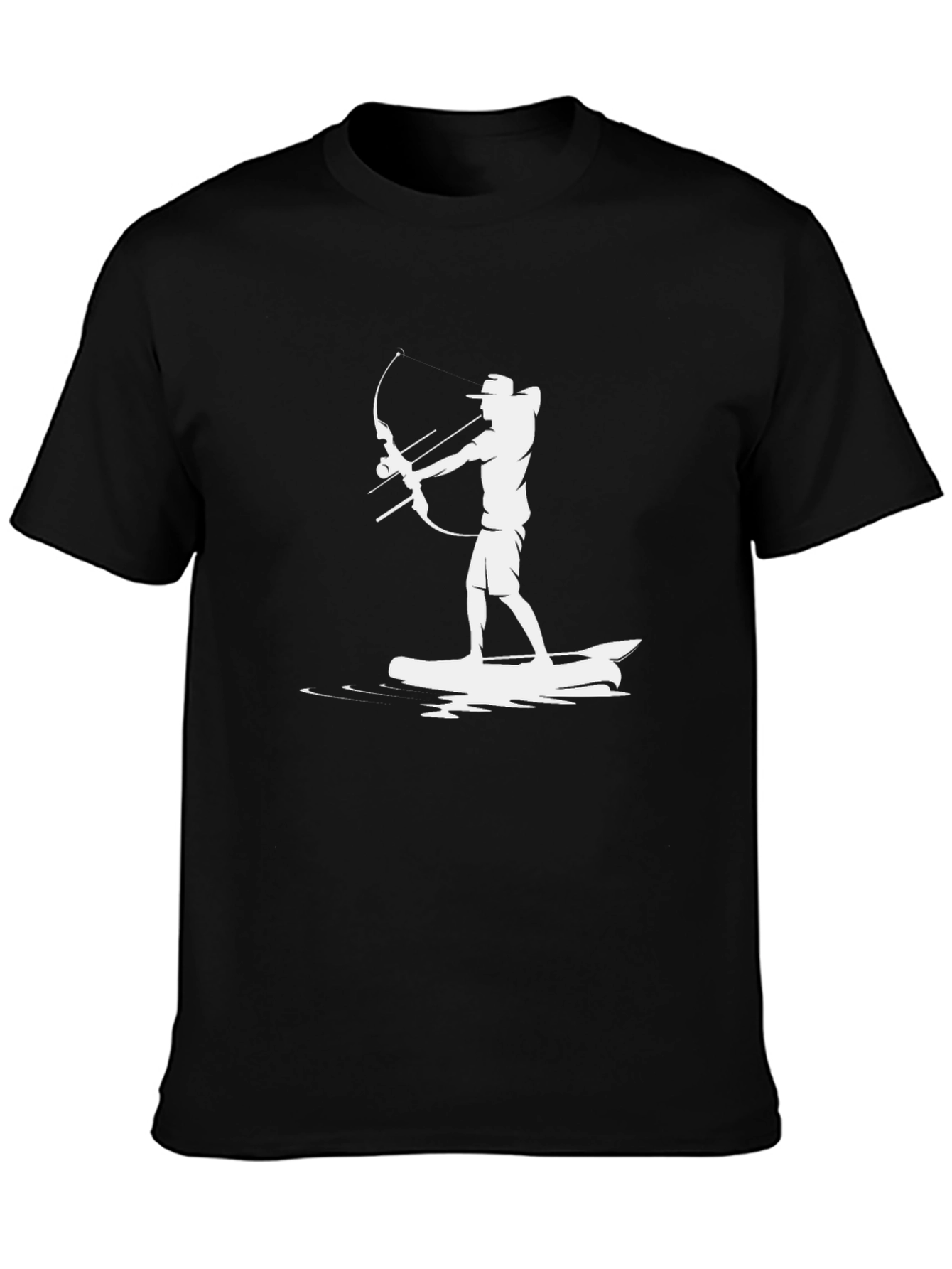 Archer on Surfboard T-Shirt - Black Graphic Tee