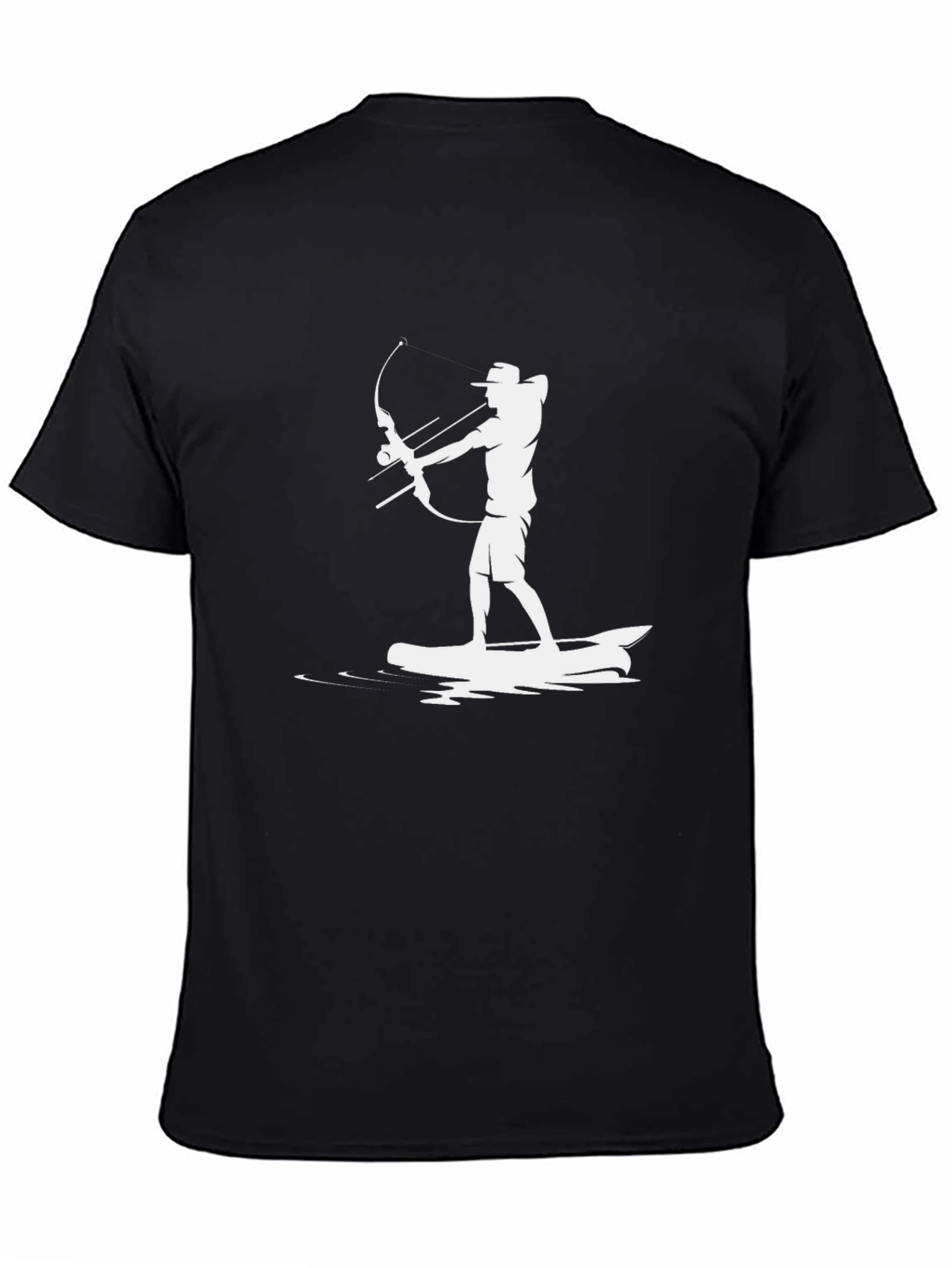 Archer on Surfboard T-Shirt - Black Graphic Tee